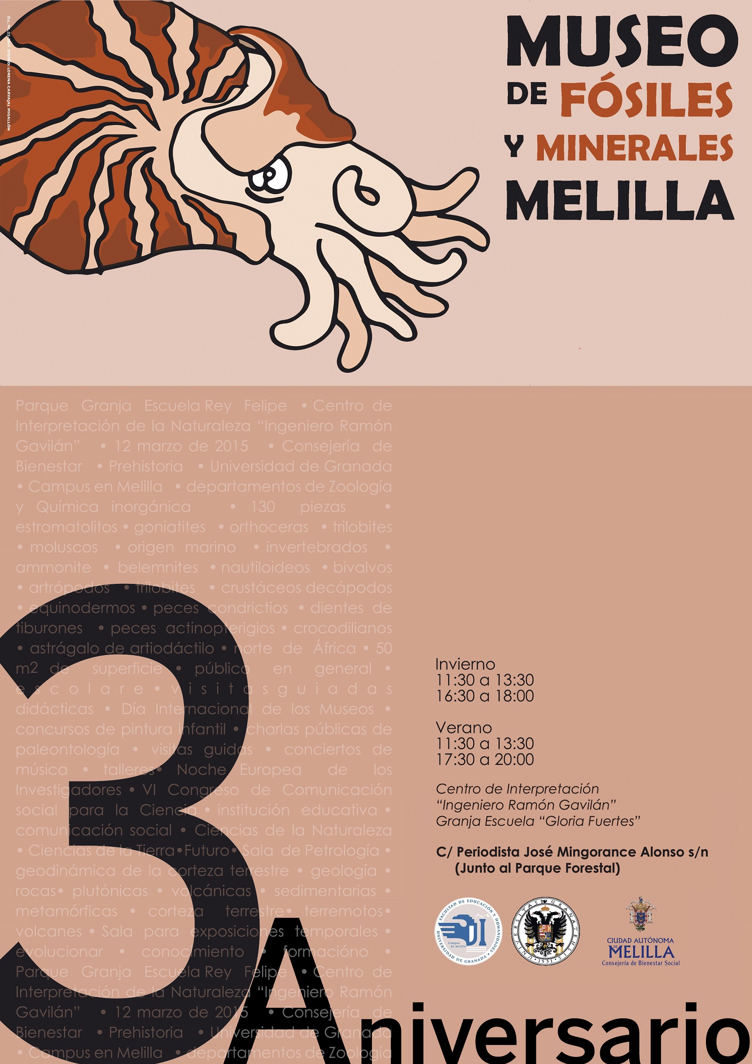 Cartel-Museo de fsiles y minerales de Melilla