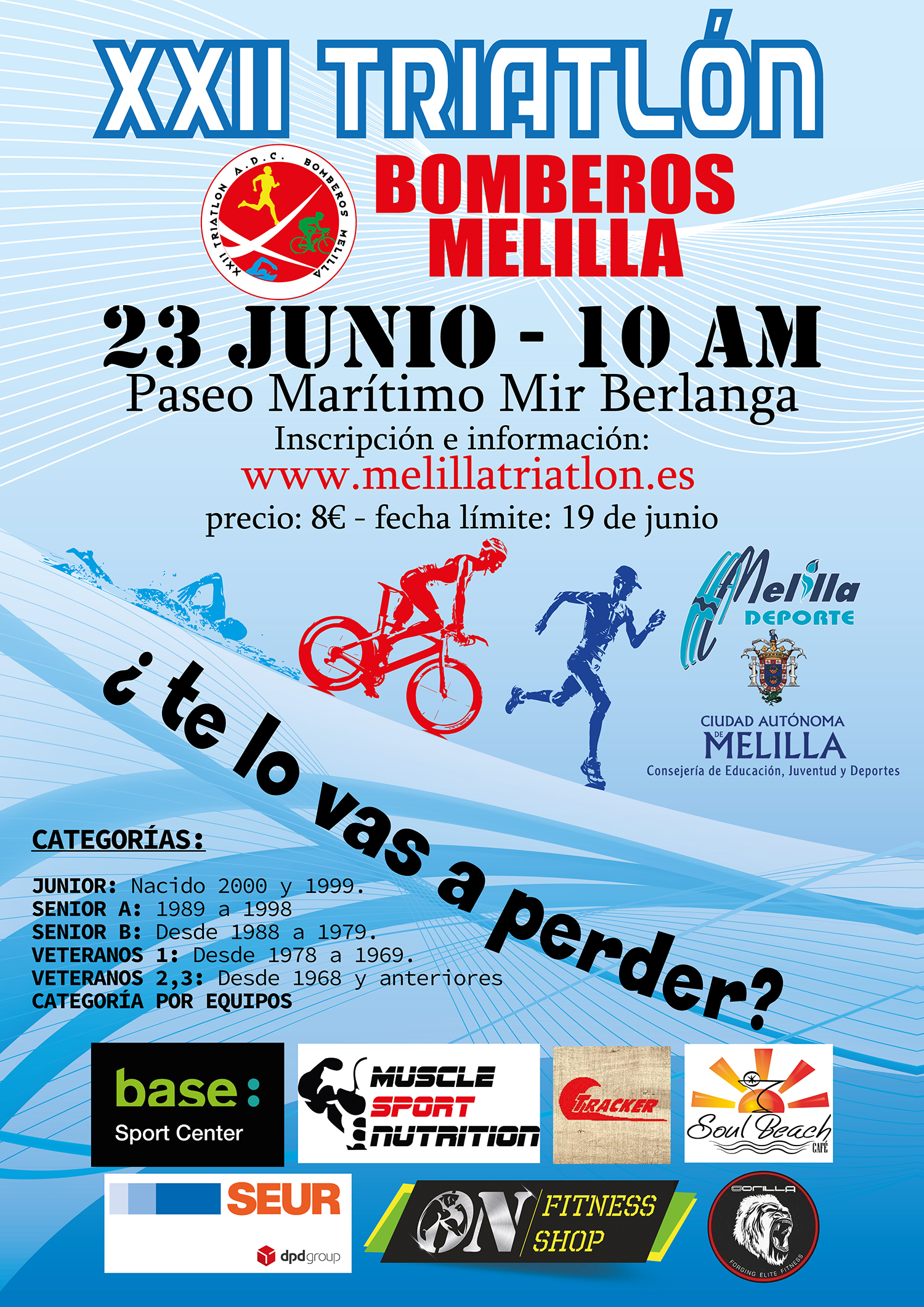 Cartel XXII Triatln Bomberos Melilla