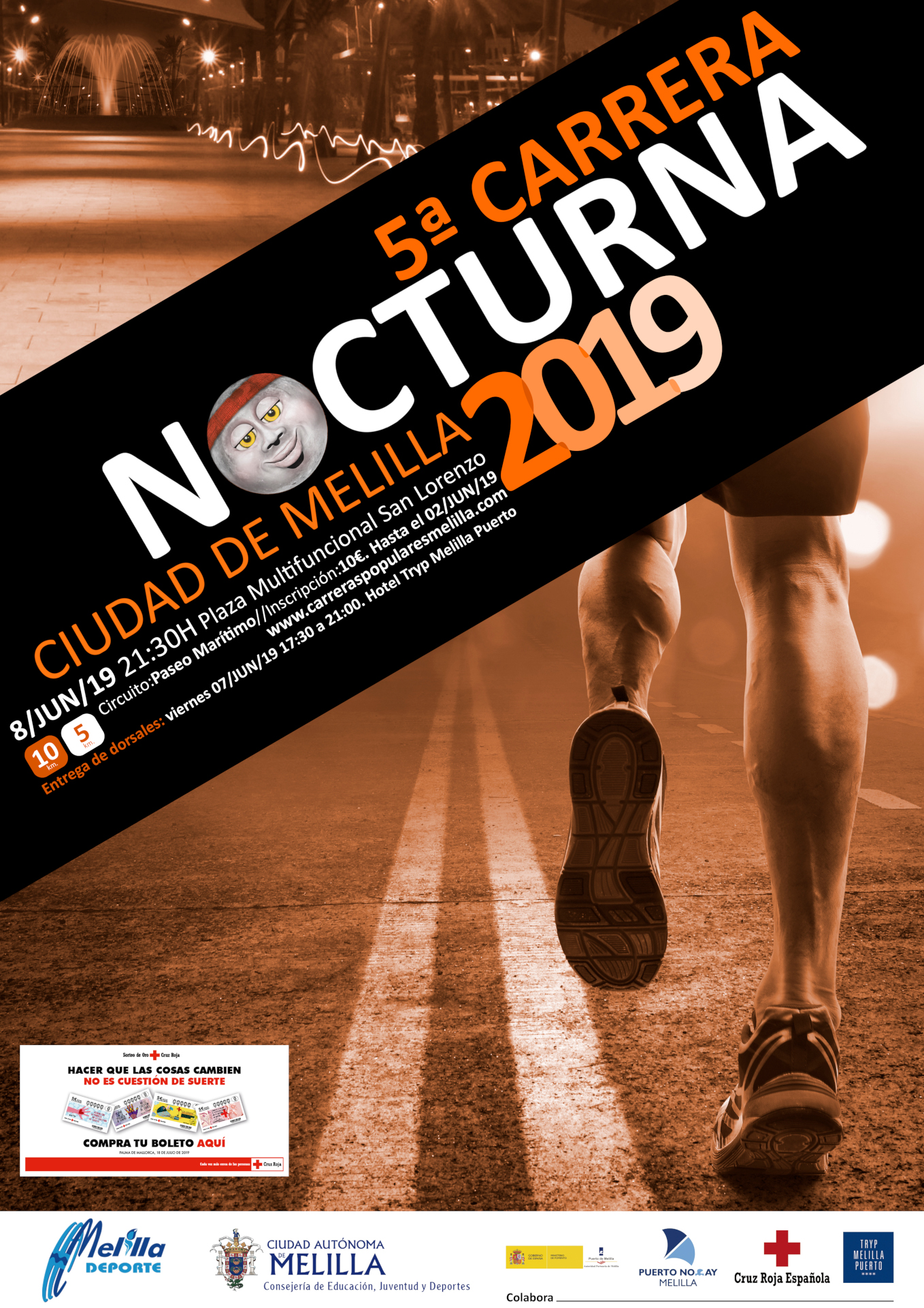 Cartel 5 Carrera Nocturna Ciudad de Melilla 2019