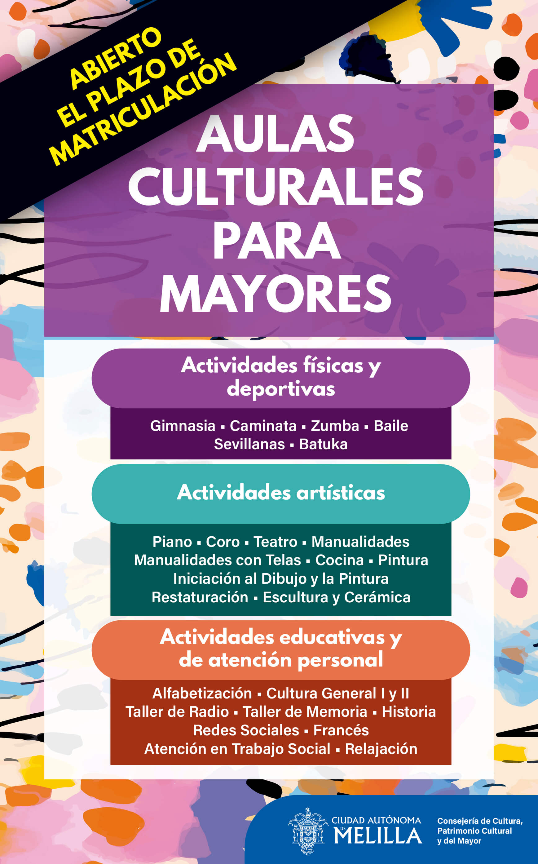 Cartel Campaa Aulas Culturales para Mayores 2024