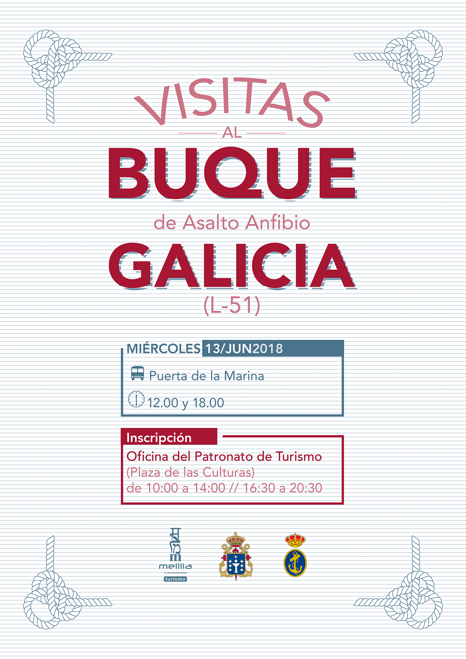 Cartel Visitas al buque de asalto anfibio Galicia (L-51)