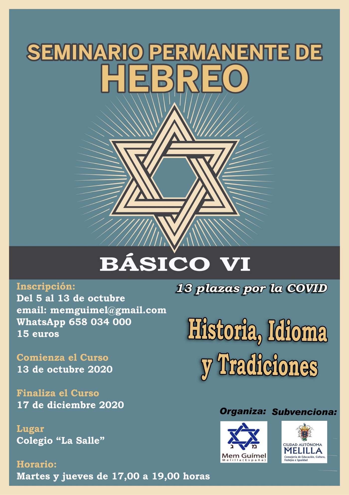 Cartel VI Seminario permanente de Hebreo