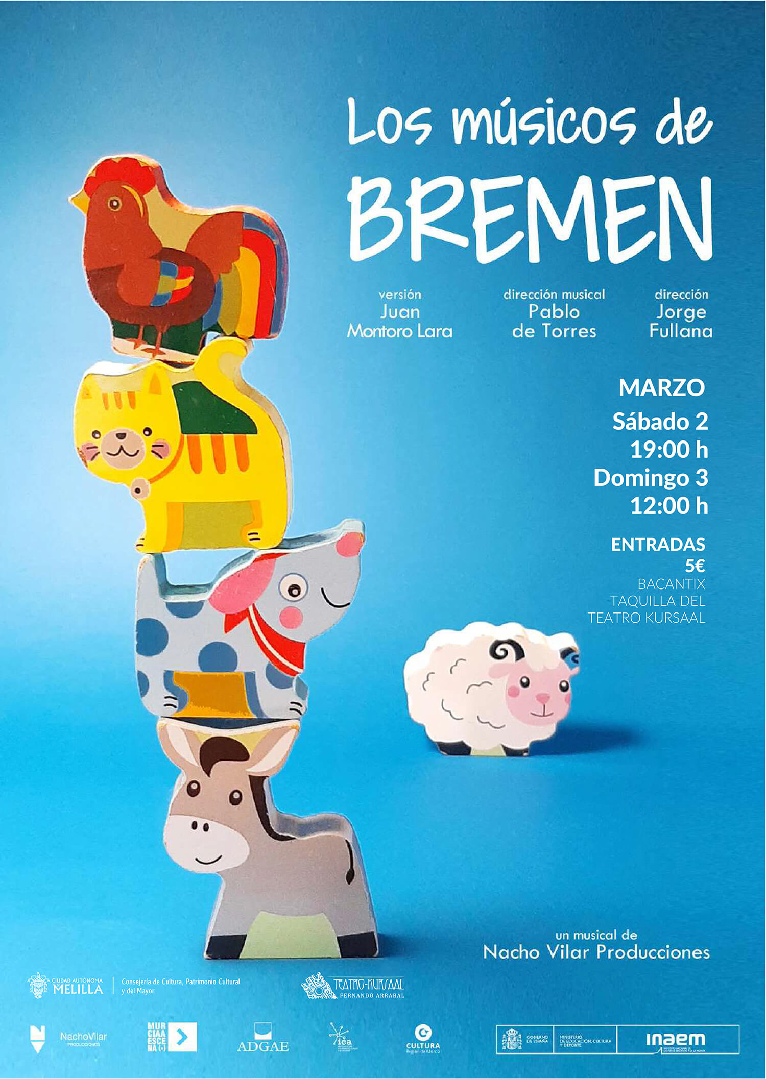 Cartel Teatro Kursaal - Los Msicos de Bremen