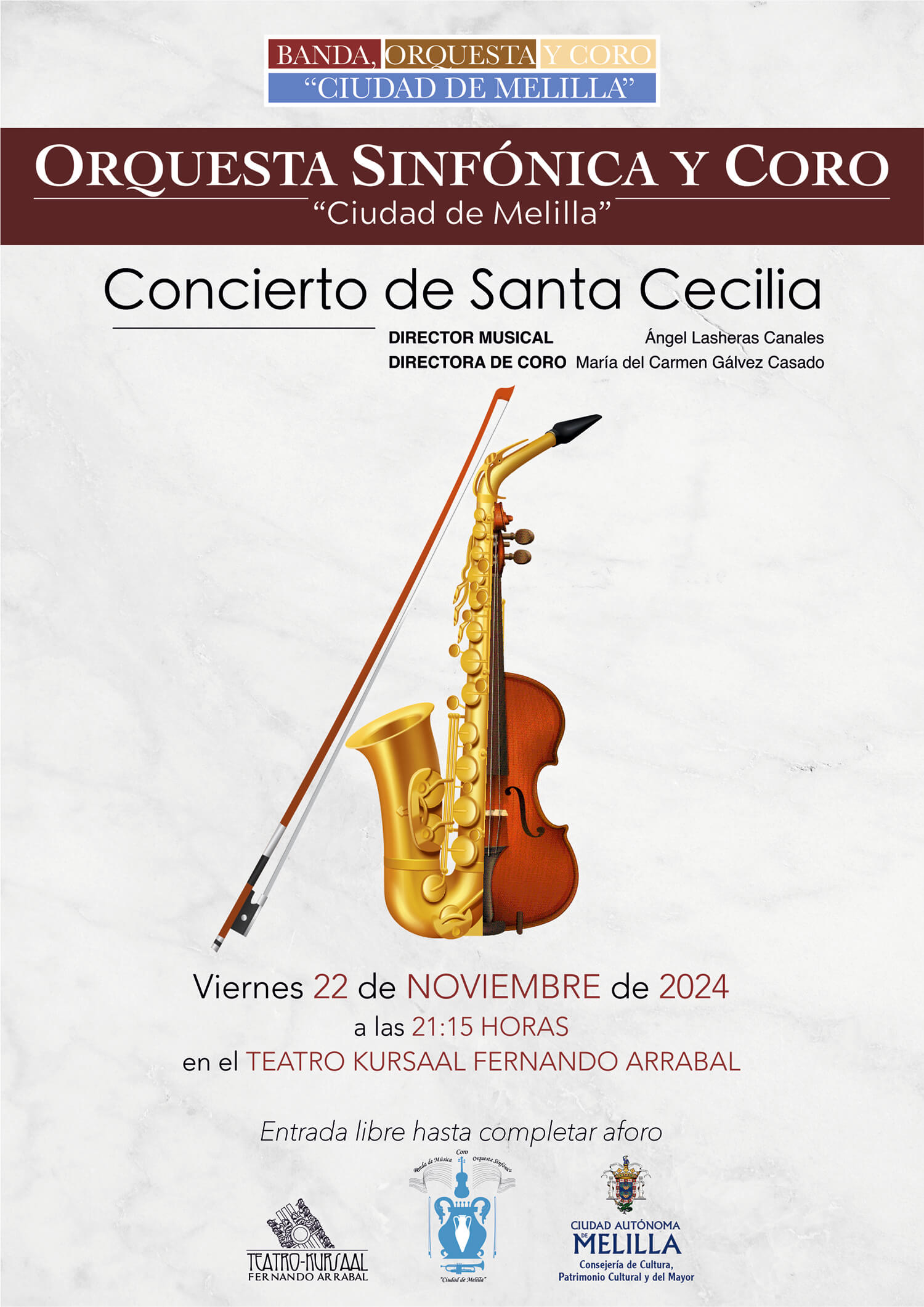 Cartel Teatro Kursaal - Concierto de Santa Cecilia