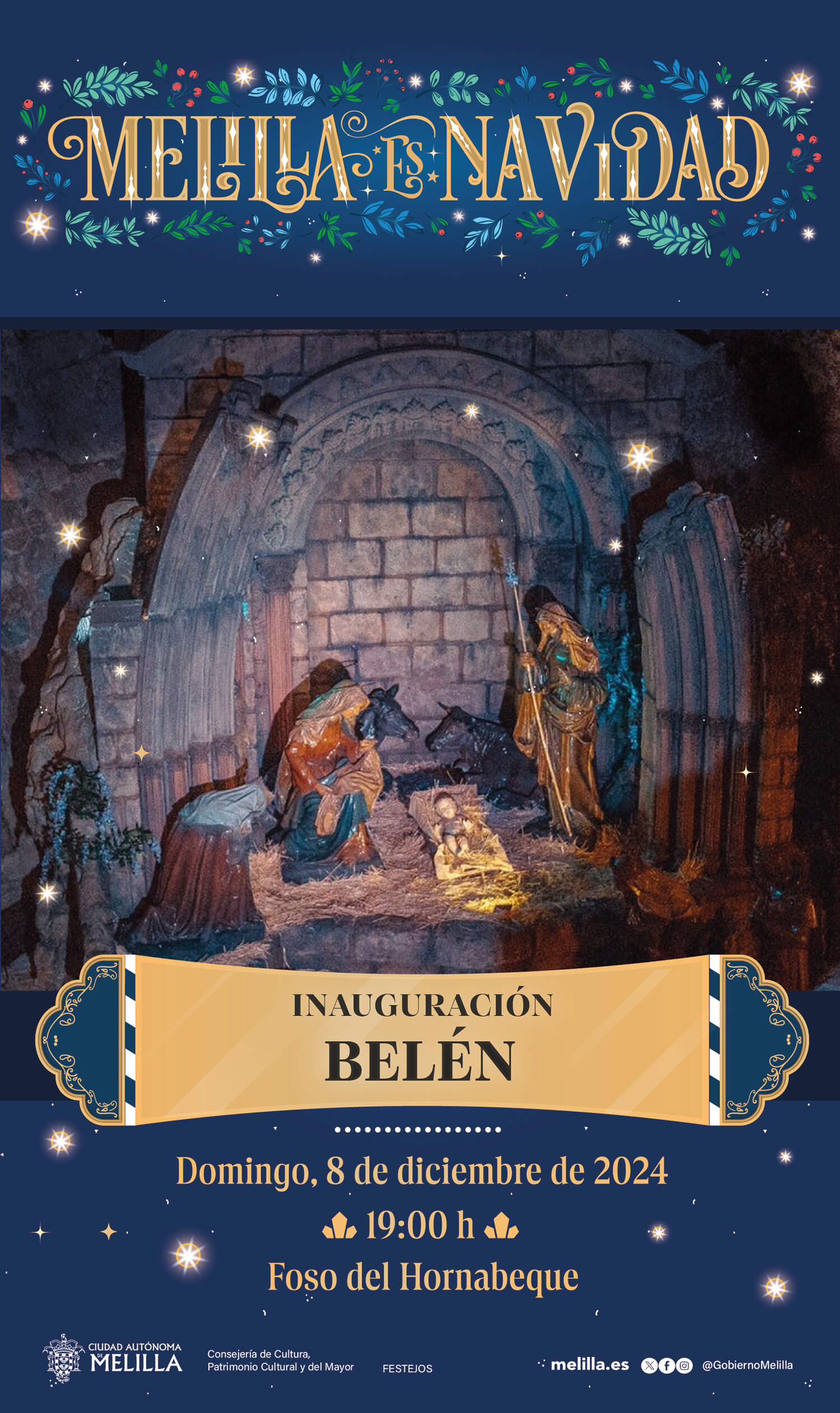 Cartel Melilla es Navidad - Inauguracin Beln