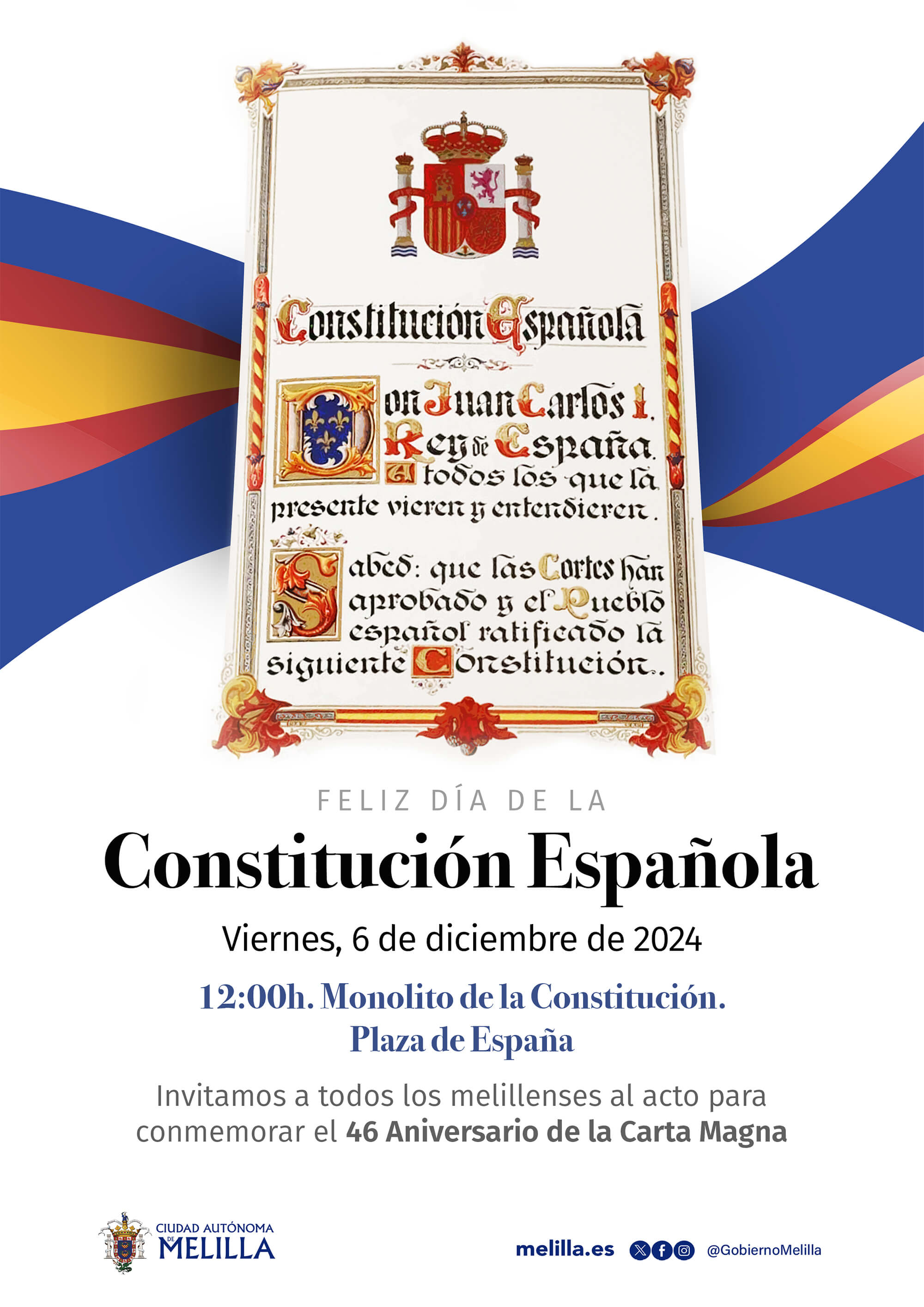 Cartel Feliz da de la Constitucin Espaola - 2024
