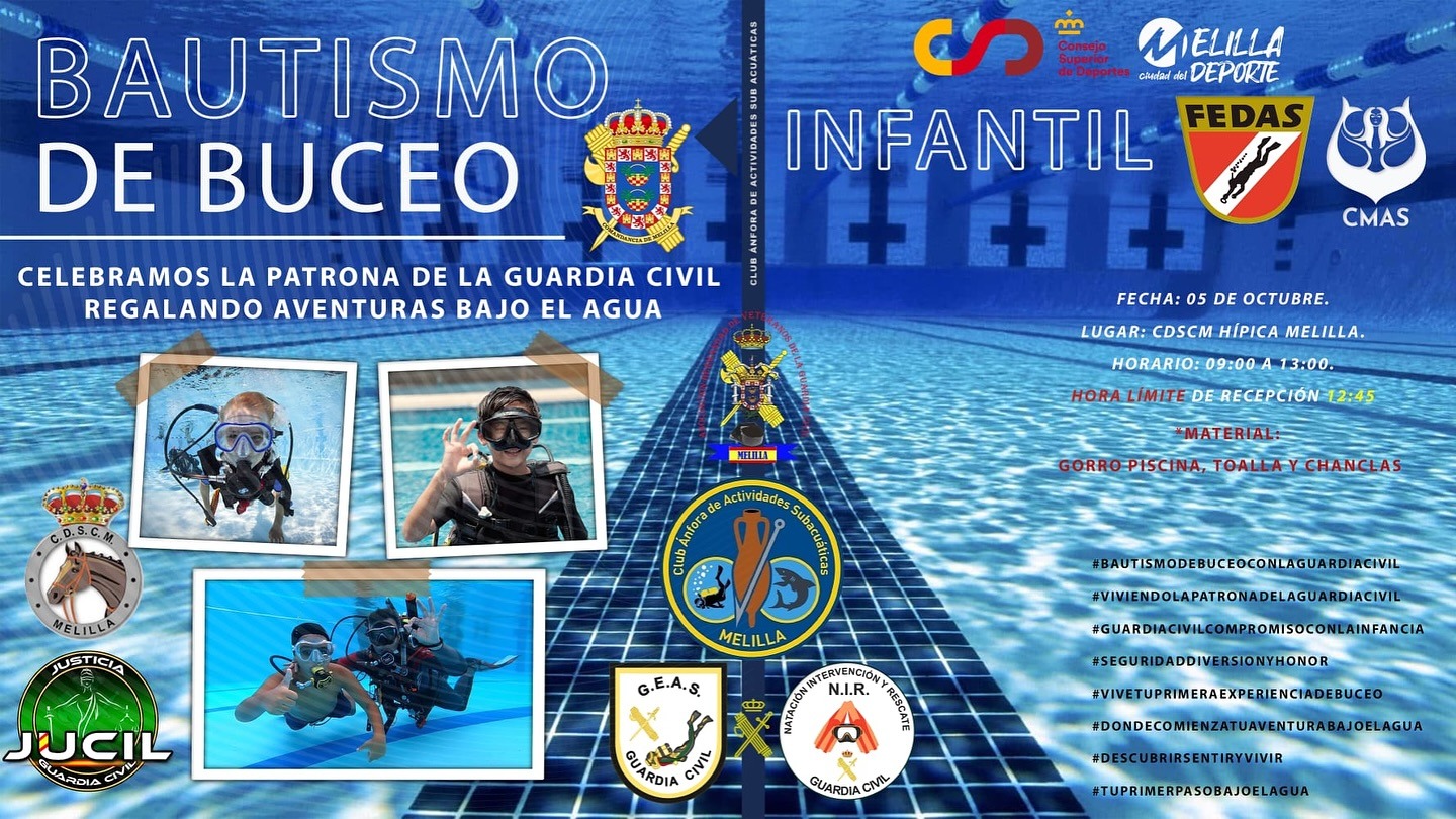 Cartel Bautismo de Buceo Infantil
