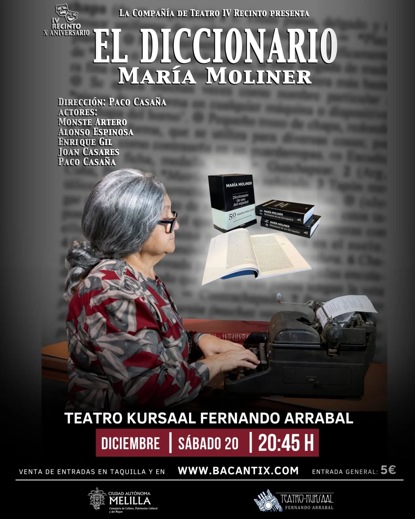 CARTEL Teatro Kursaal - El Diccionario: Mar�a Moliner