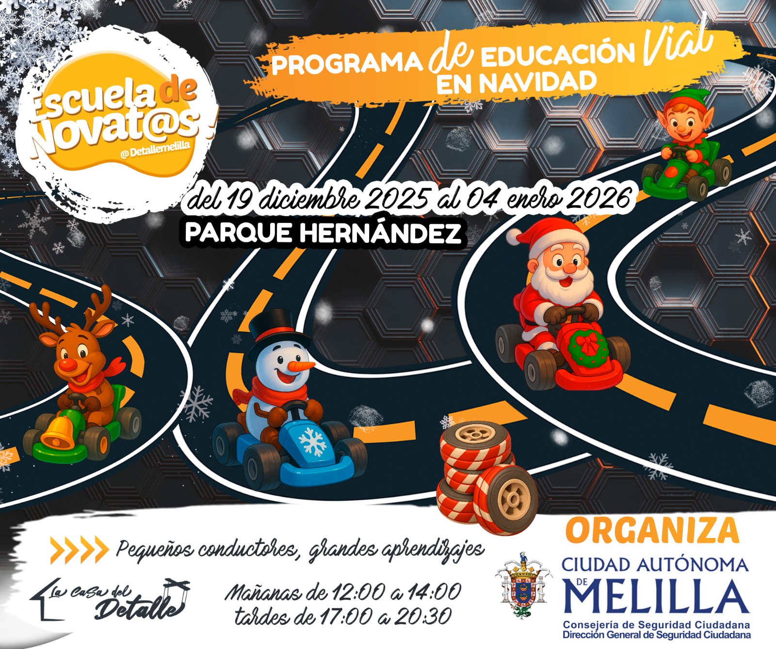 Cartel �Escuela de Novat@s! - Programa de Educaci�n Vial en Navidad
