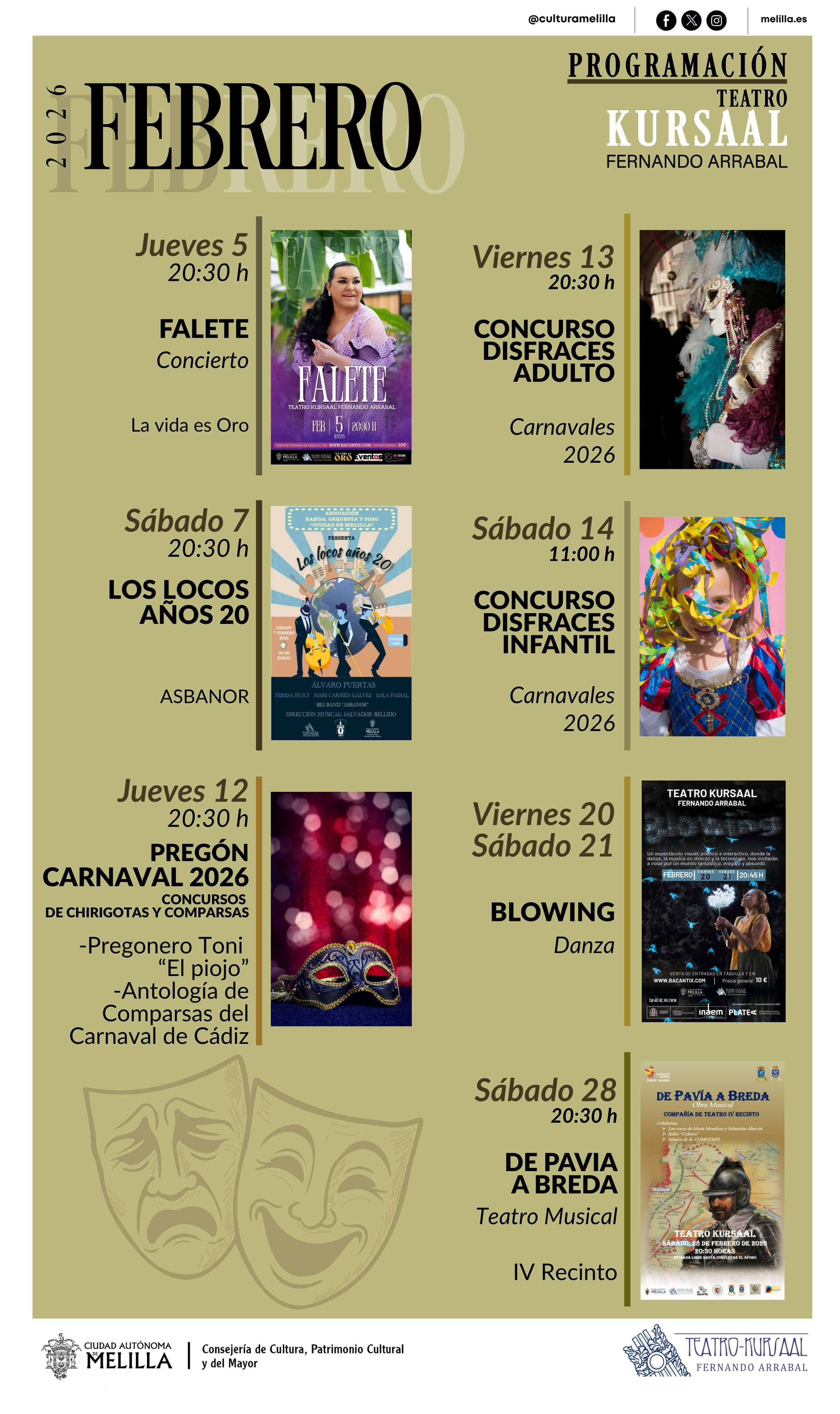 CARTEL Teatro Kursaal - Programaci�n Febrero 2026