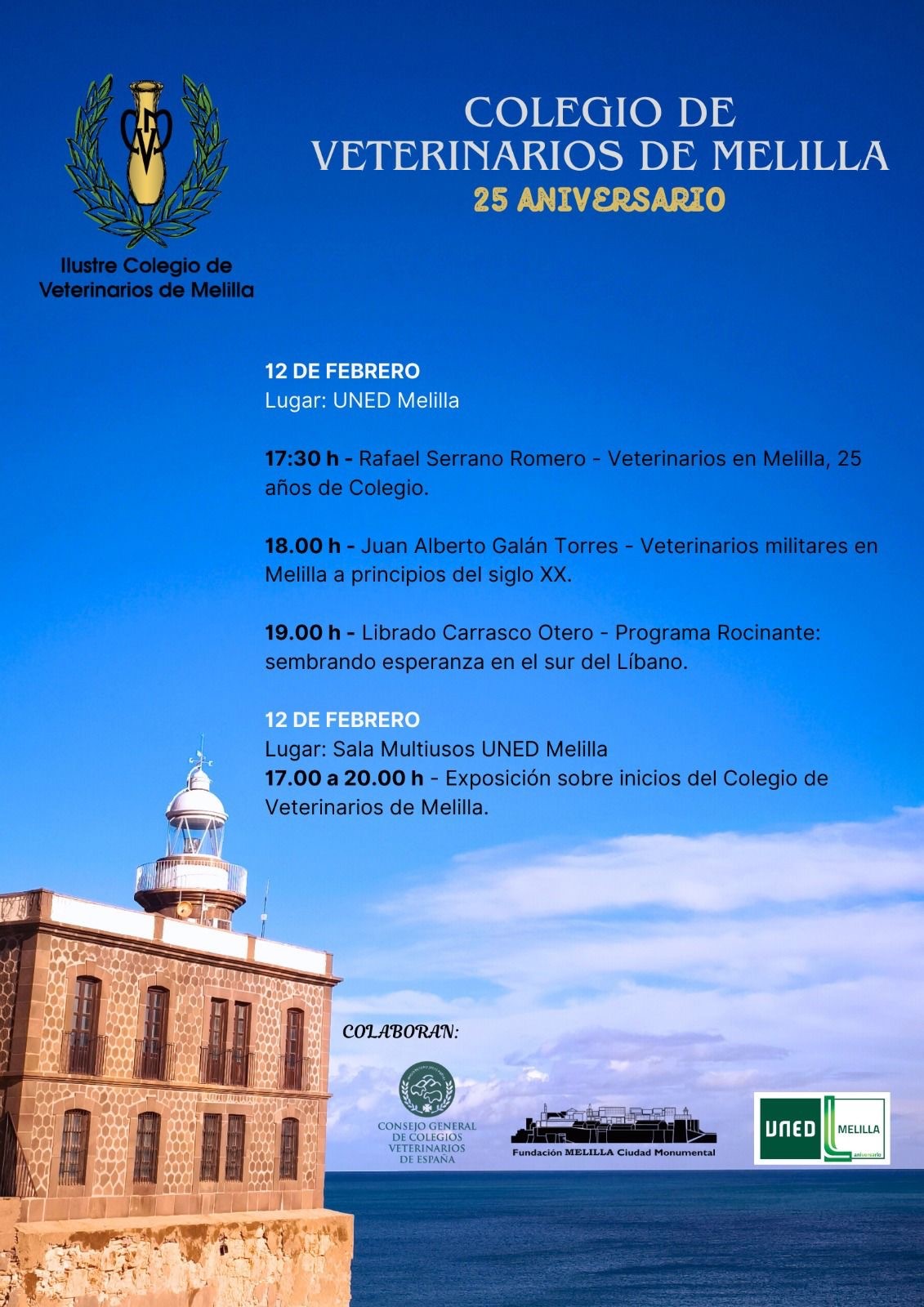 Cartel 25 Aniversario del Colegio de Veterinarios de Melilla
