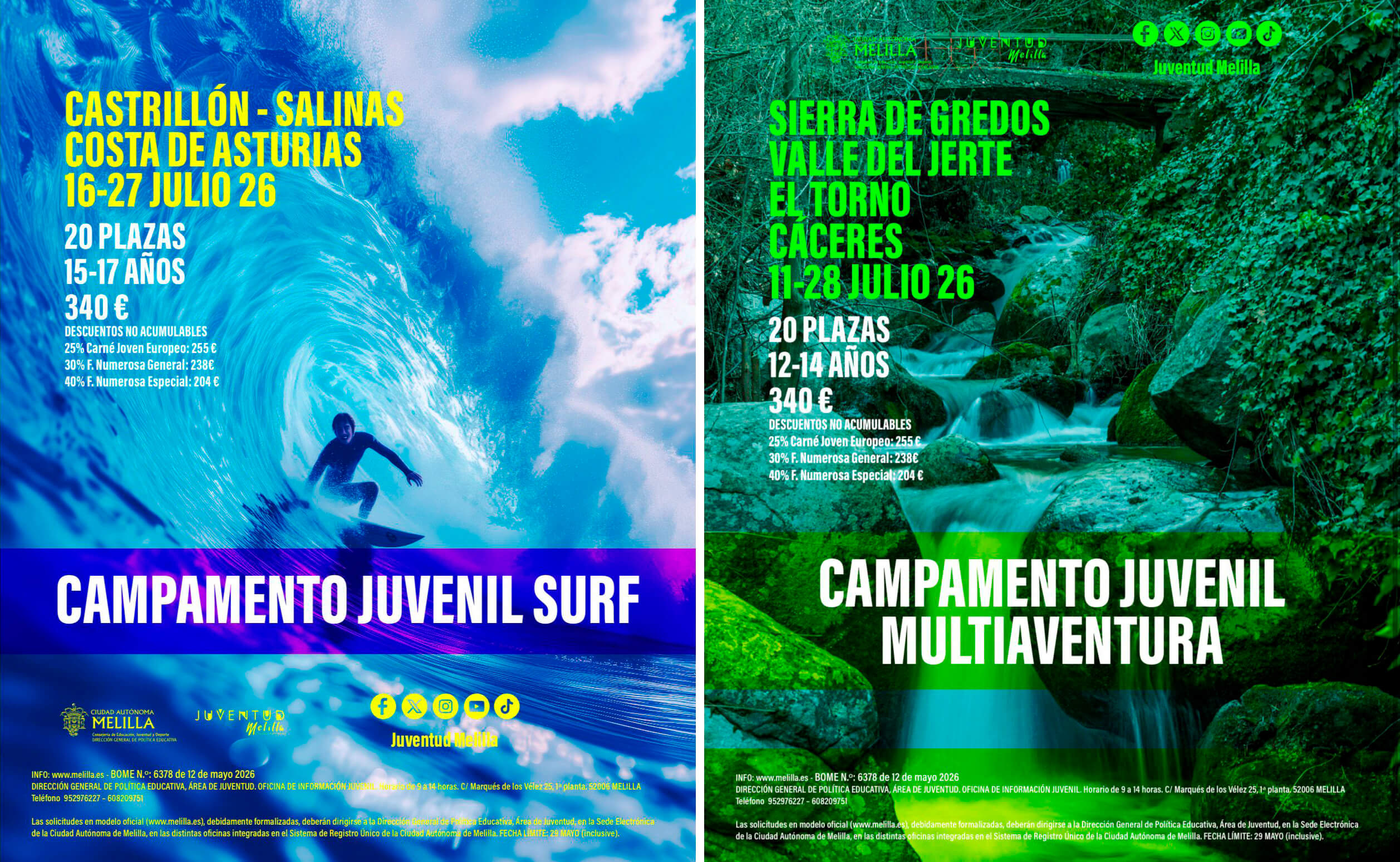 Cartel Convocatoria de Campamentos Juveniles de Verano ejercicio 2026