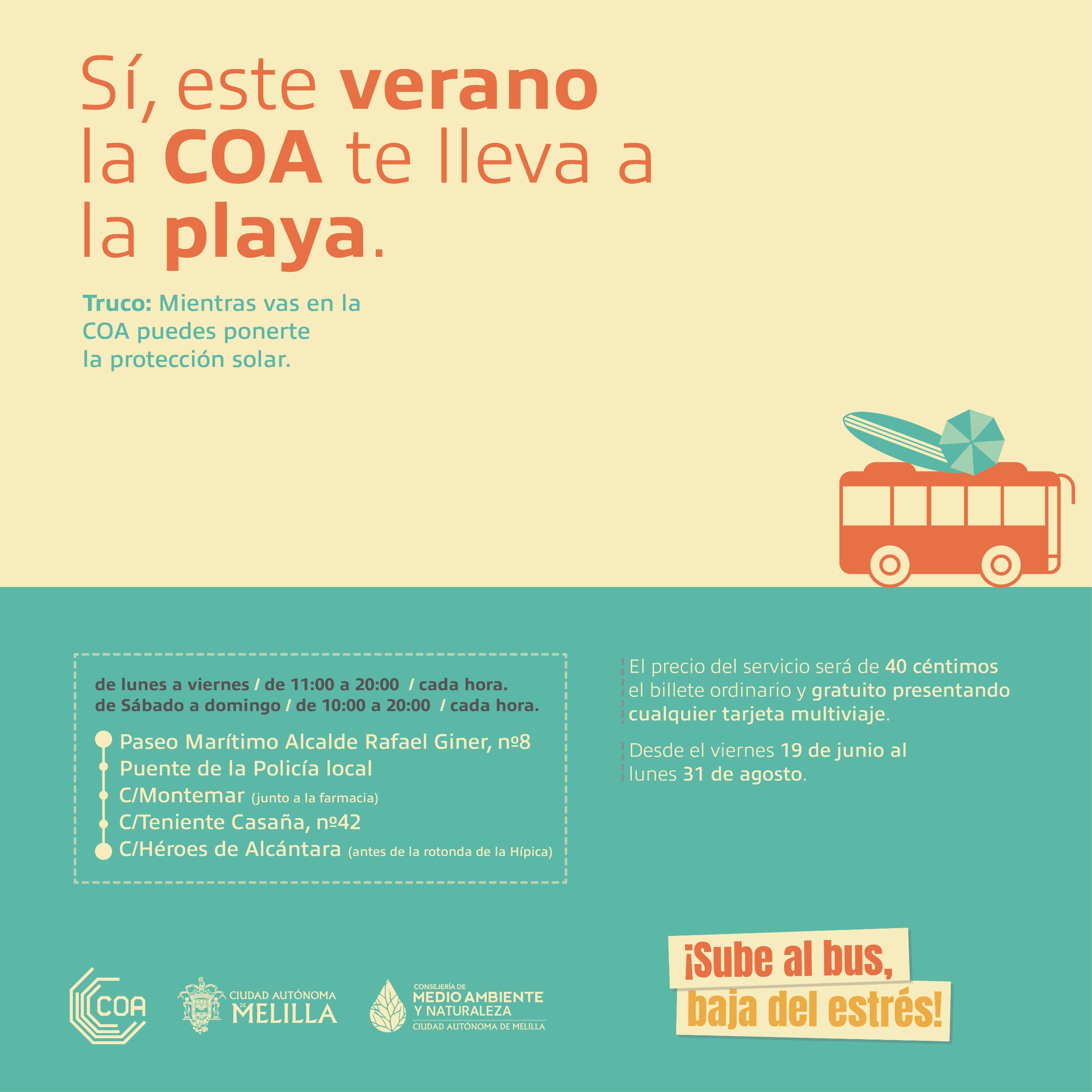 CARTEL S�, este verano la COA te lleva a la playa