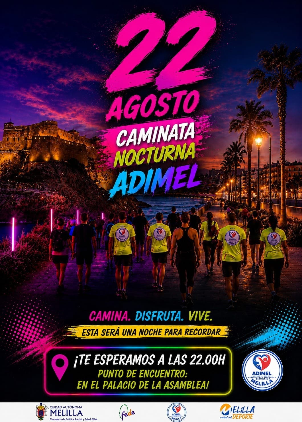 Cartel Caminata Nocturna de ADIMEL