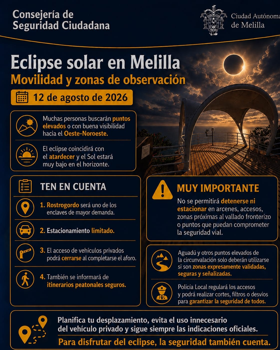 Cartel Eclipse Solar en Melilla