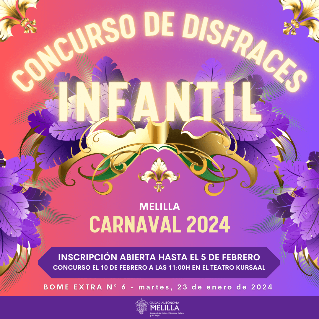 Cartel Concurso de Disfraces de Carnavales para Infantil 2024