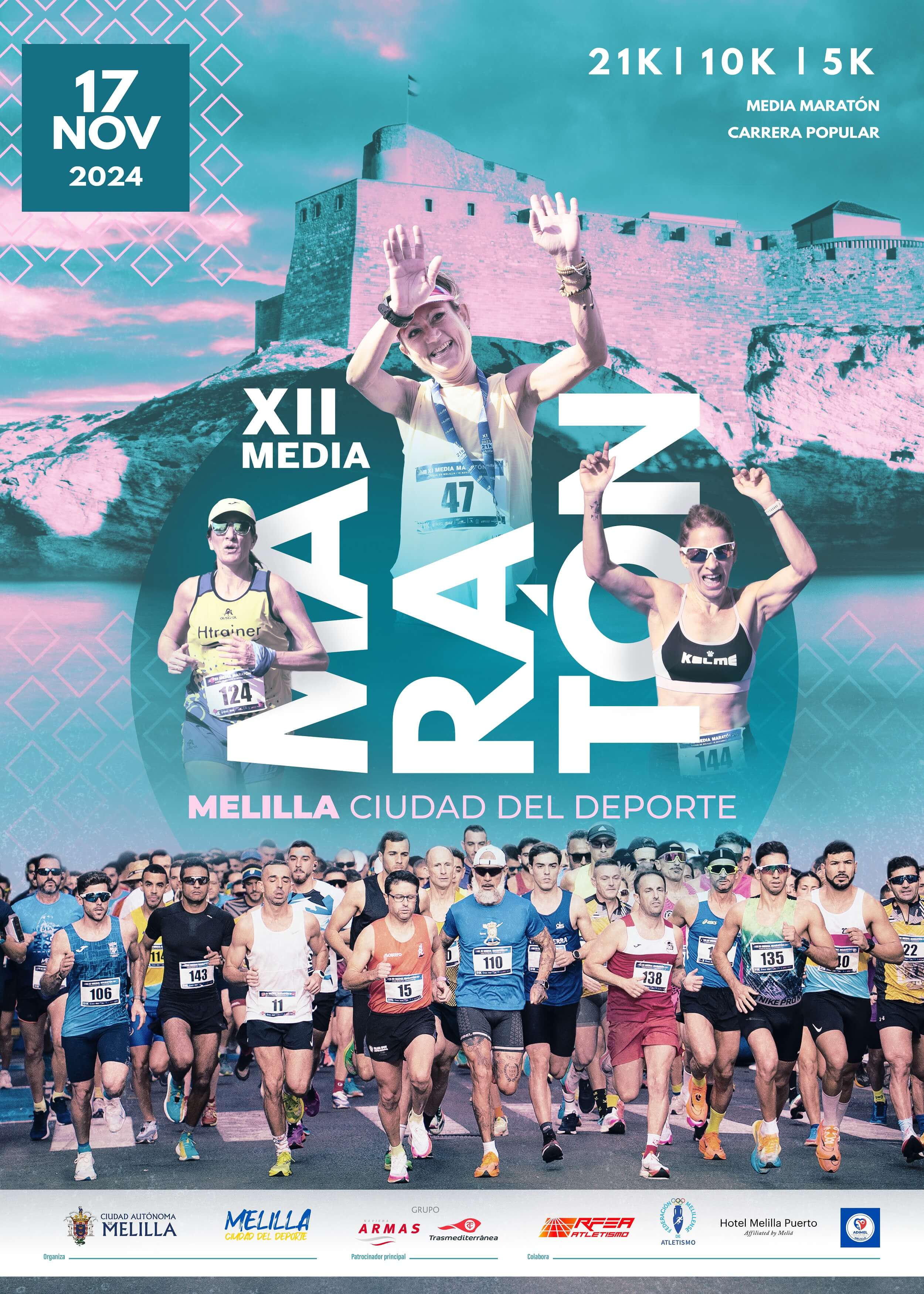 Cartel XII Media Maratn - Melilla Ciudad del Deporte