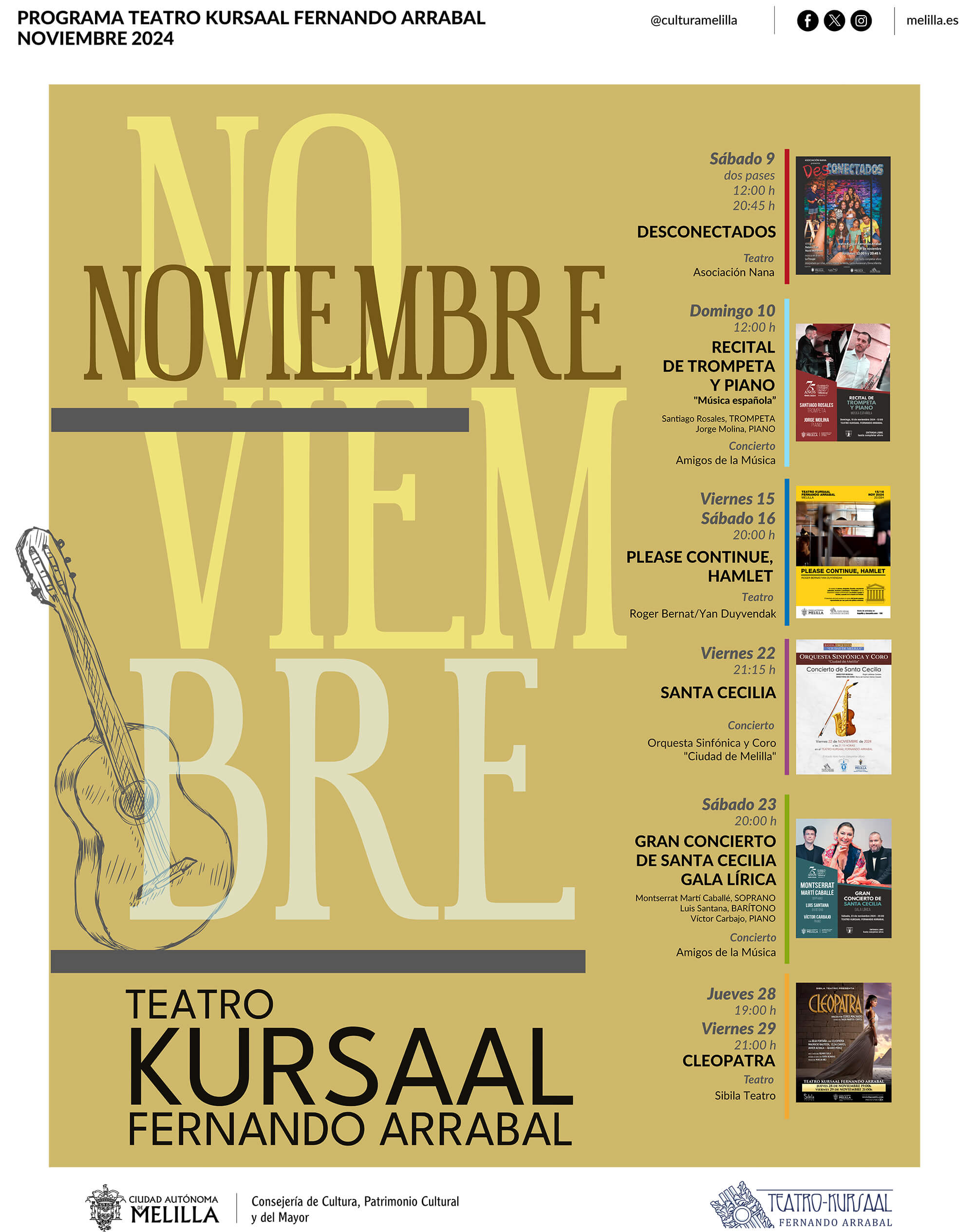 CARTEL Teatro Kursaal - Programacin Noviembre 2024