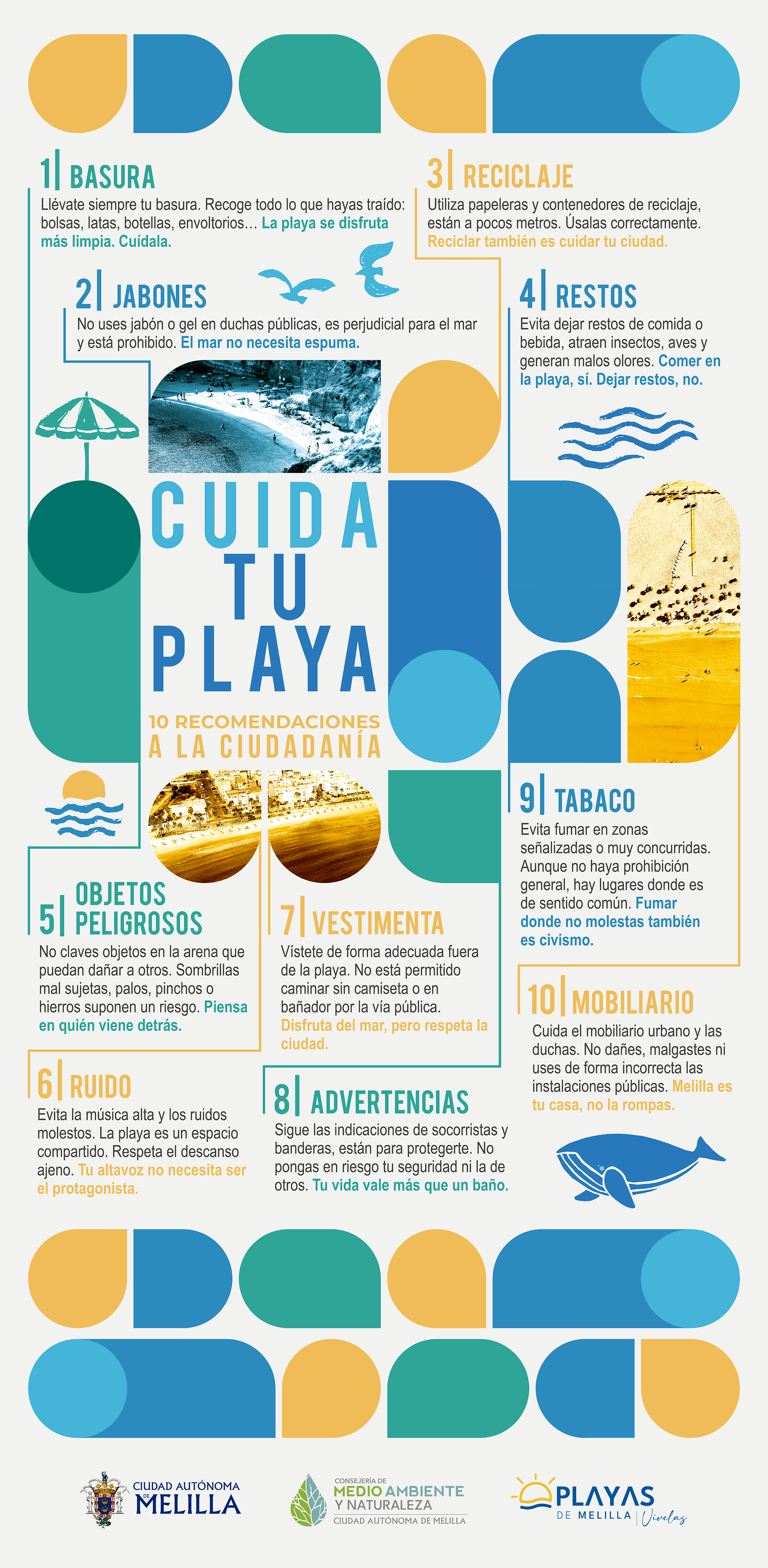 Cartel Campa�a - Cuida Tu Playa �10 Recomendaciones a la Ciudadan�a!