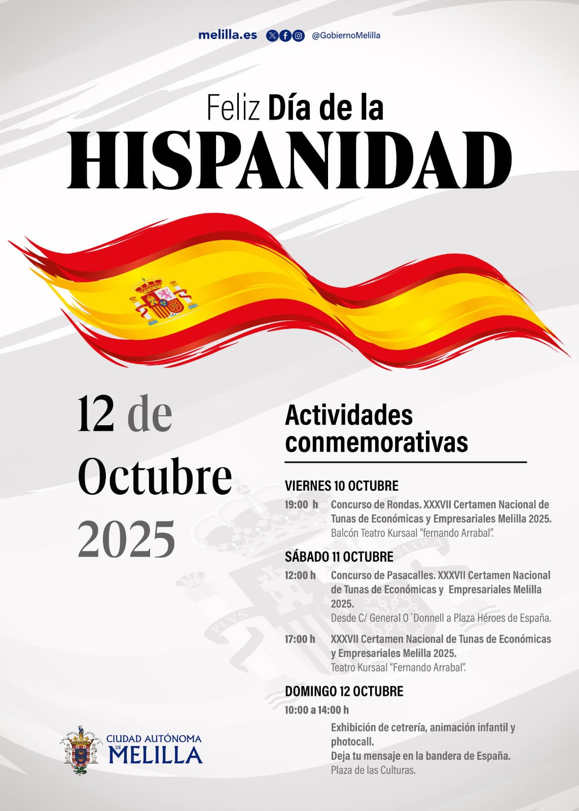 Cartel Felicitacin del Da de la Hispanidad 2025