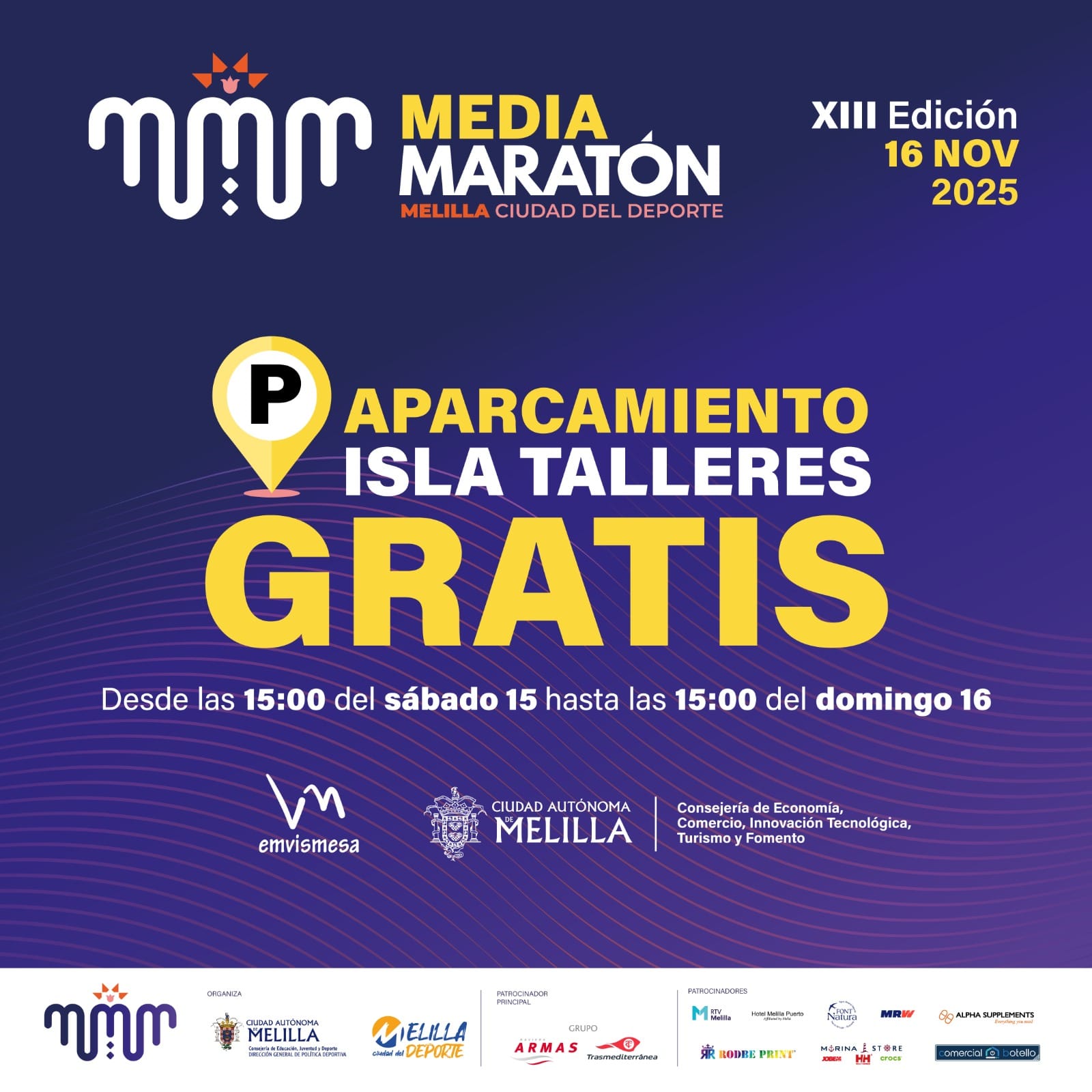 WEB APARCAMIENTO GRATUITO EN ISLA TALLERES POR LA XIII MEDIA MARAT�N MELILLA CIUDAD DEL DEPORTE