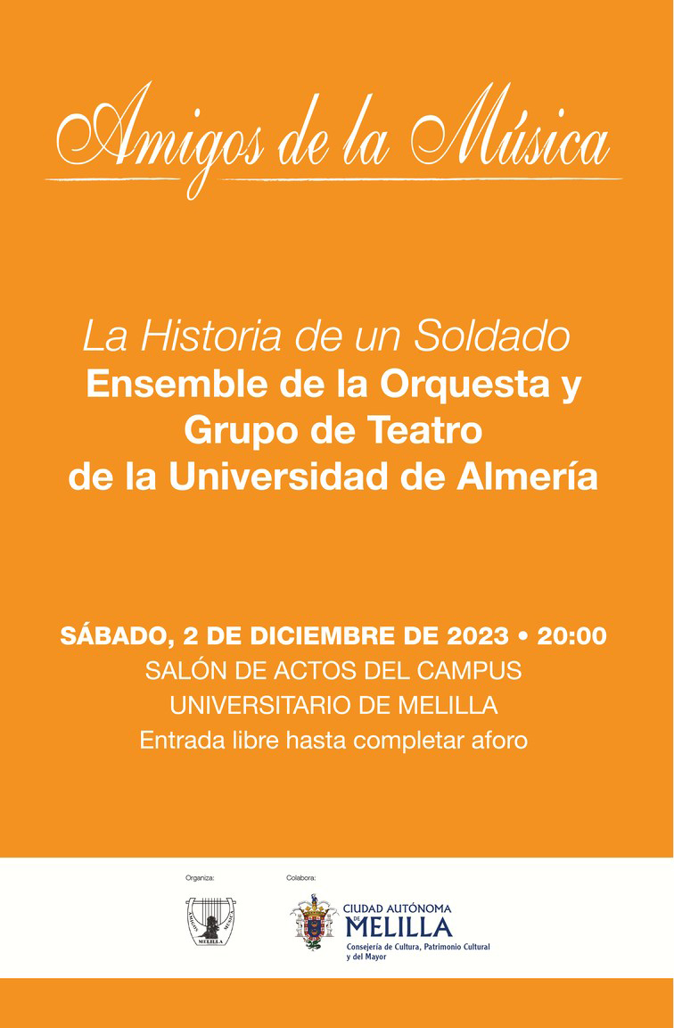 Cartel Amigos de la Música - Ensemble de la Orquesta y Grupo de Teatro de la Universidad de Almería 
