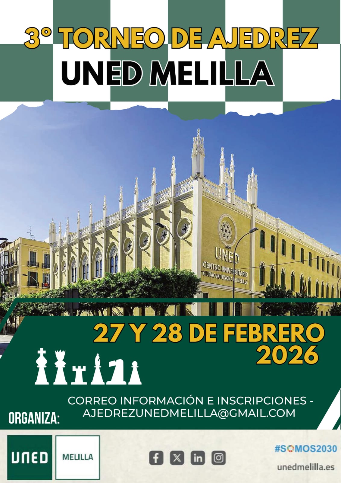 Cartel Torneo de Ajedrez - UNED Melilla