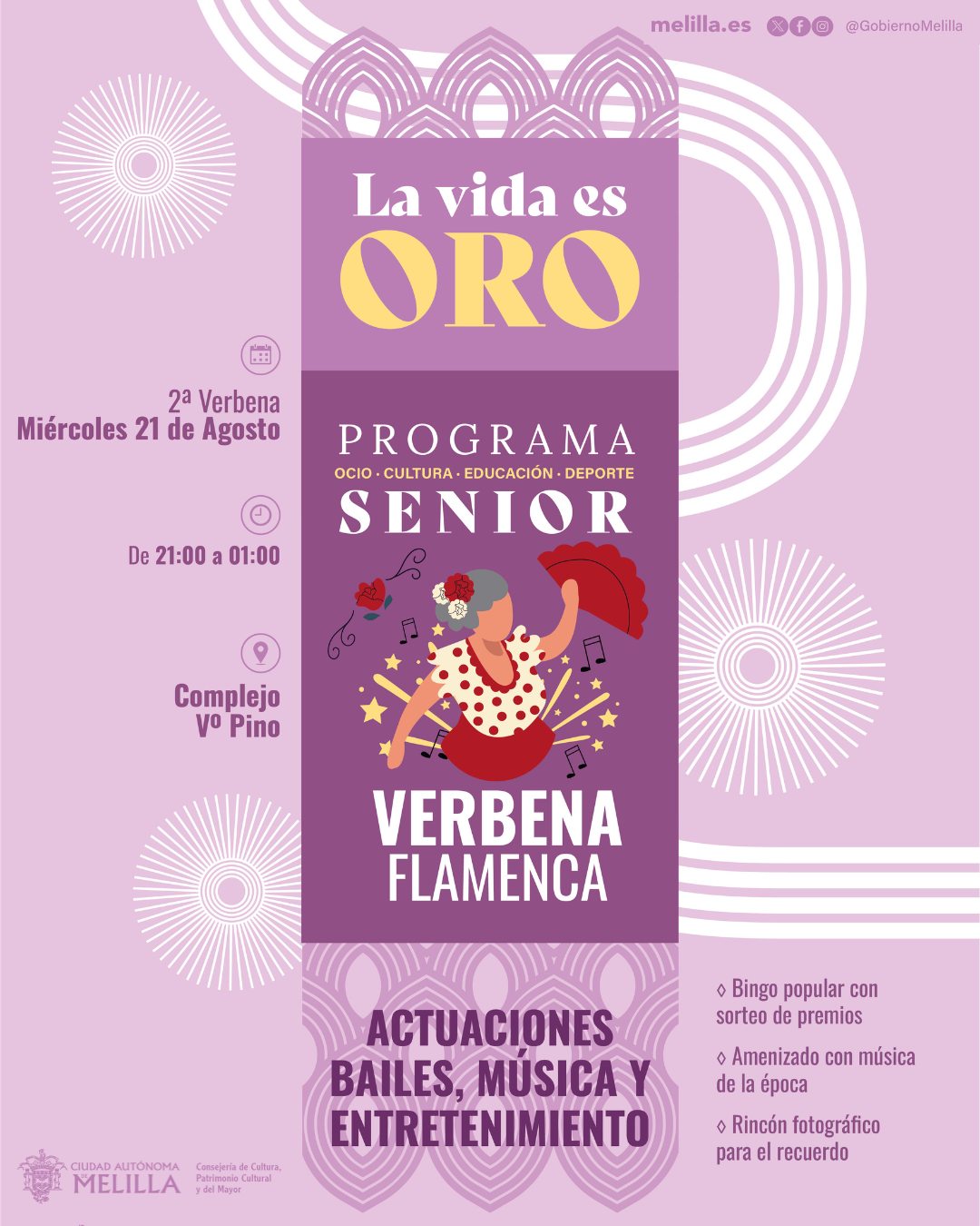 Cartel La Vida es Oro - Programa Senior 