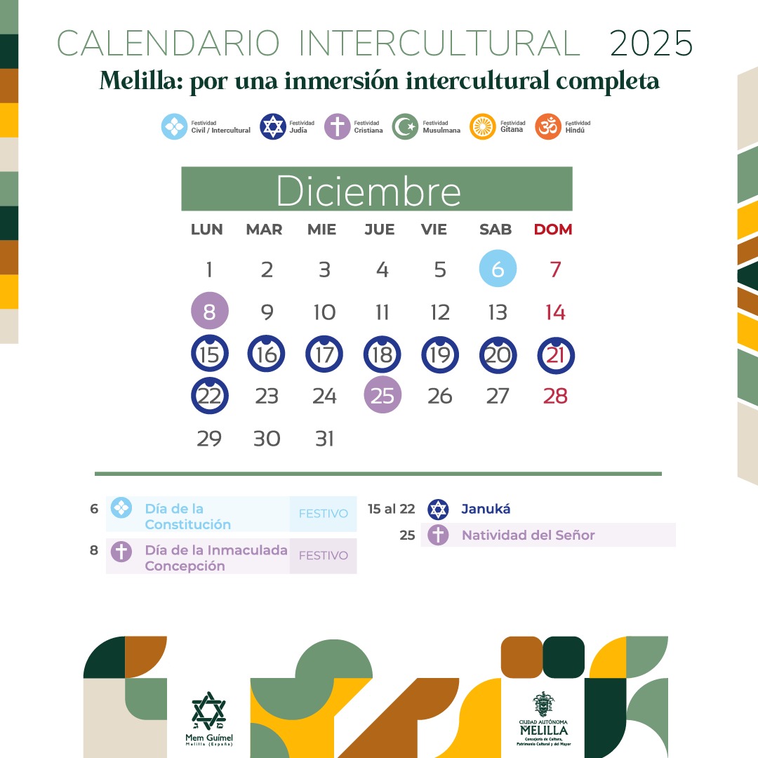Calendario Intercultural - diciembre 2025