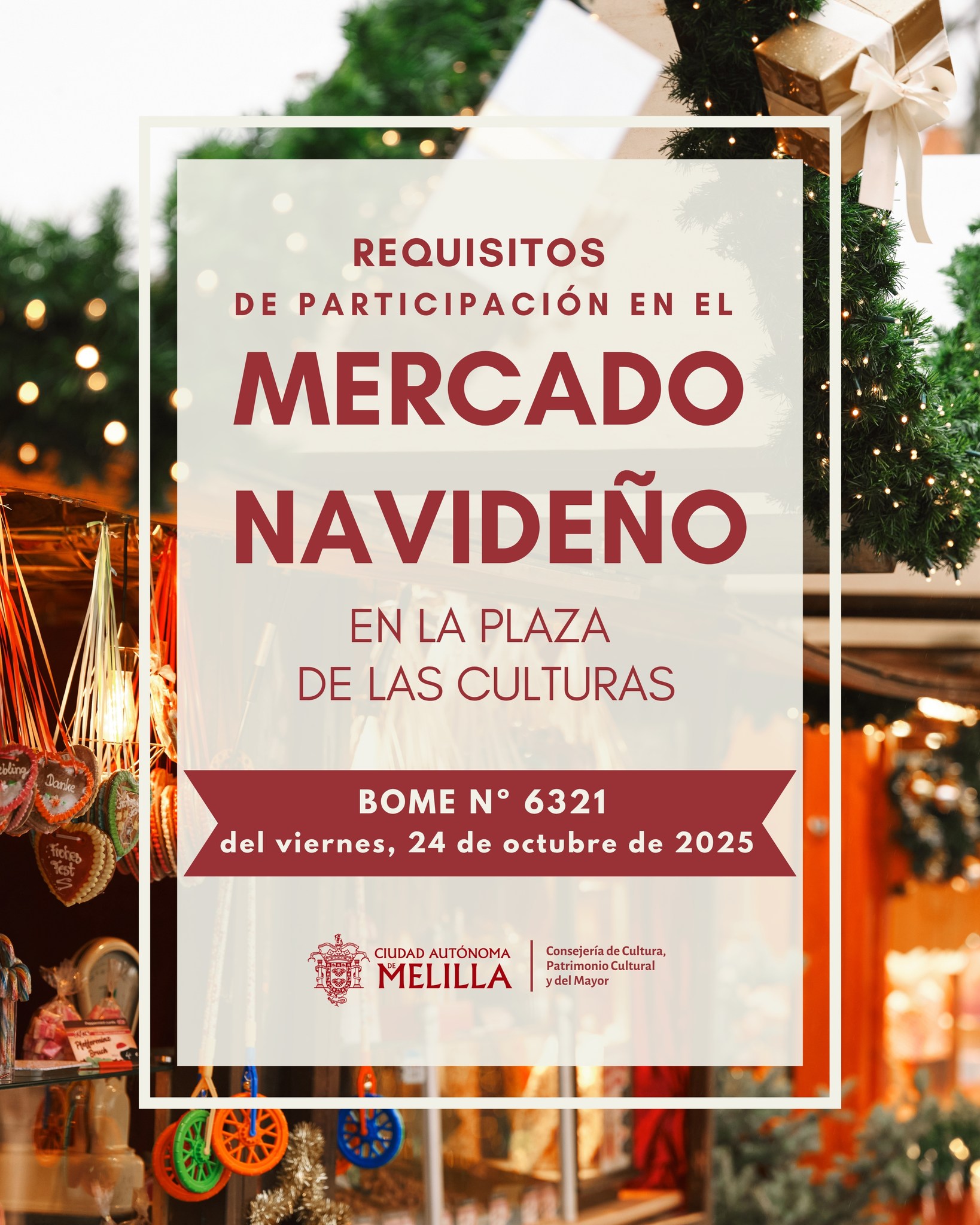 Requisitos de participacin en el Mercado Navideo de la Ciudad Autnoma de Melilla, edicin 2025-2026