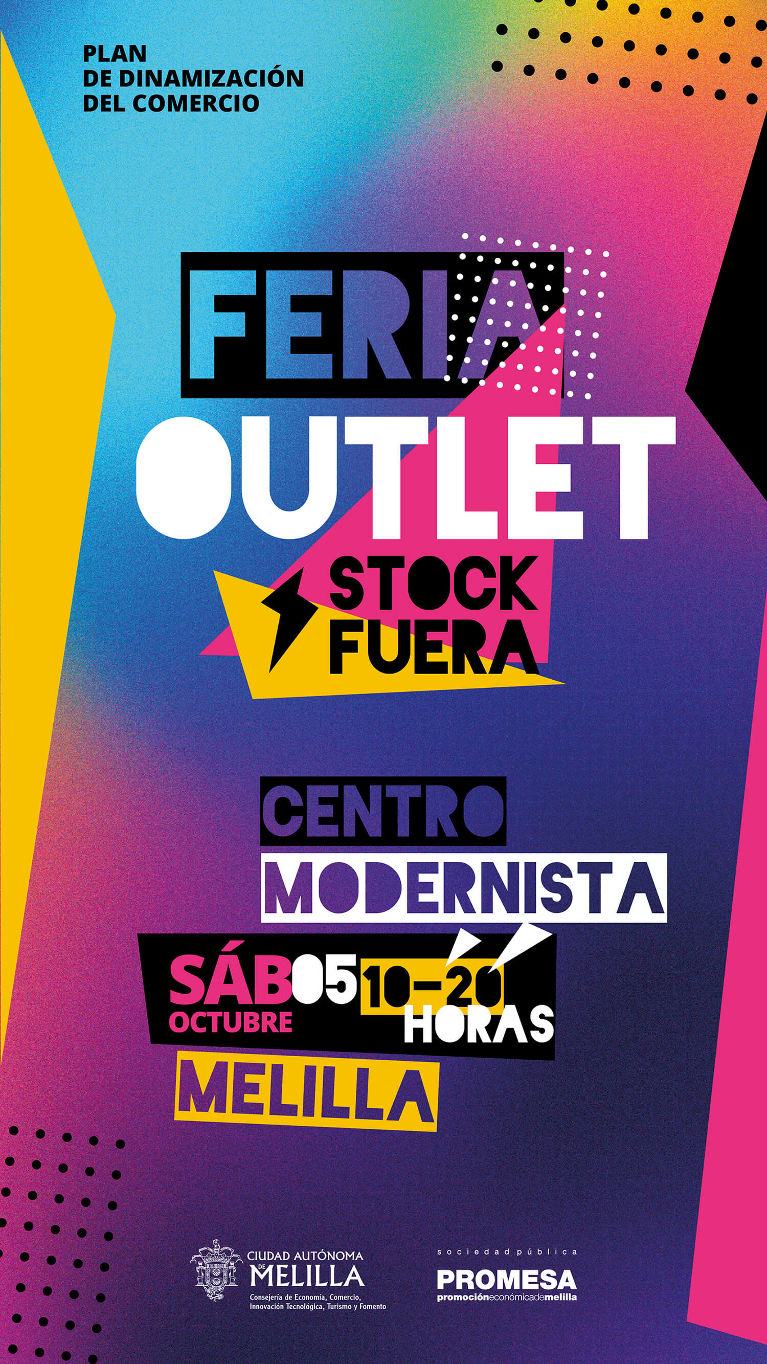 Cartel Feria Outlet - Stock fuera