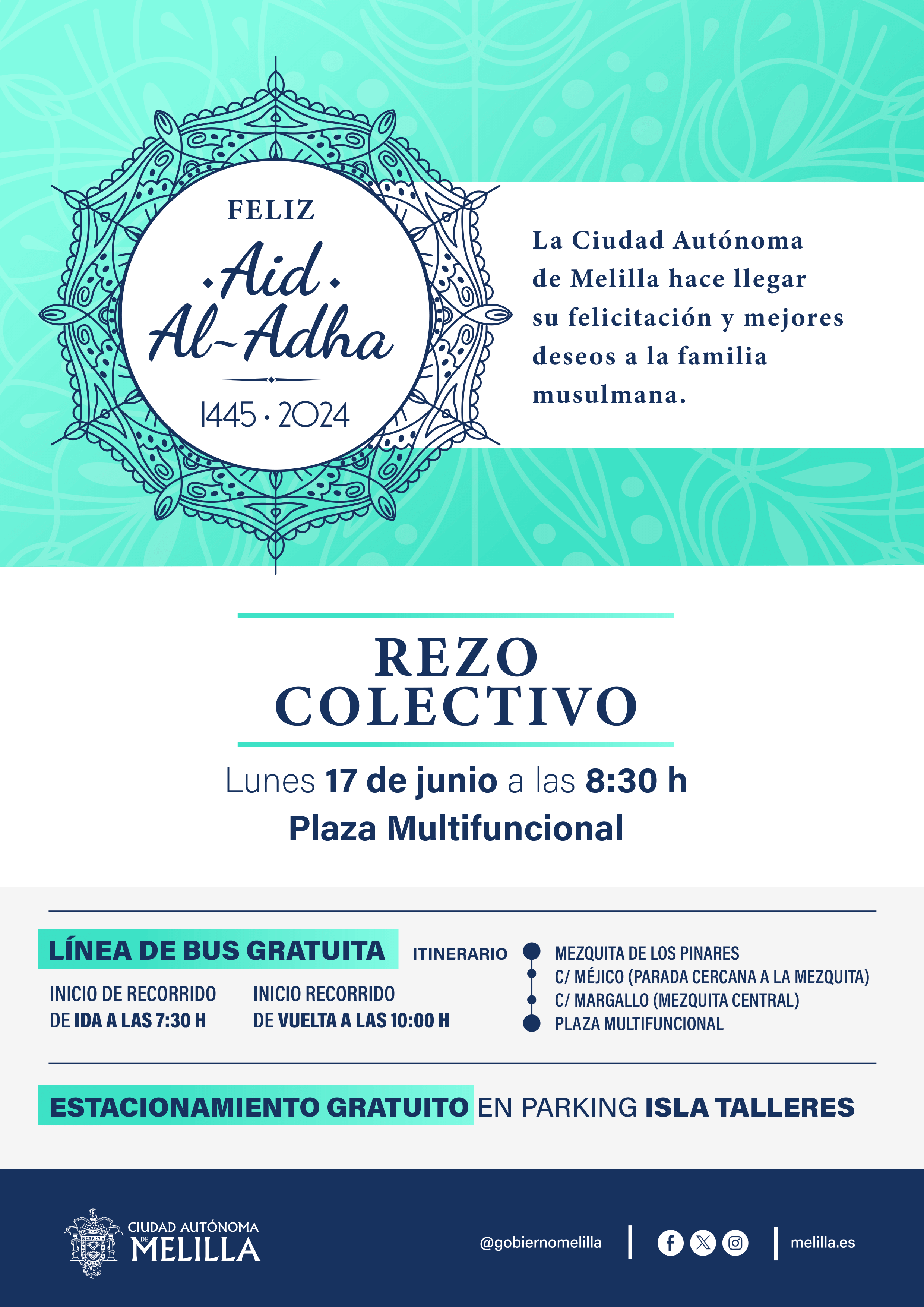 Cartel Feliz Aid Al Adha 2024