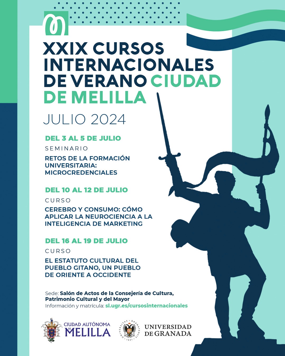 Cartel XXIX Cursos Internacionales de Verano Ciudad de Melilla