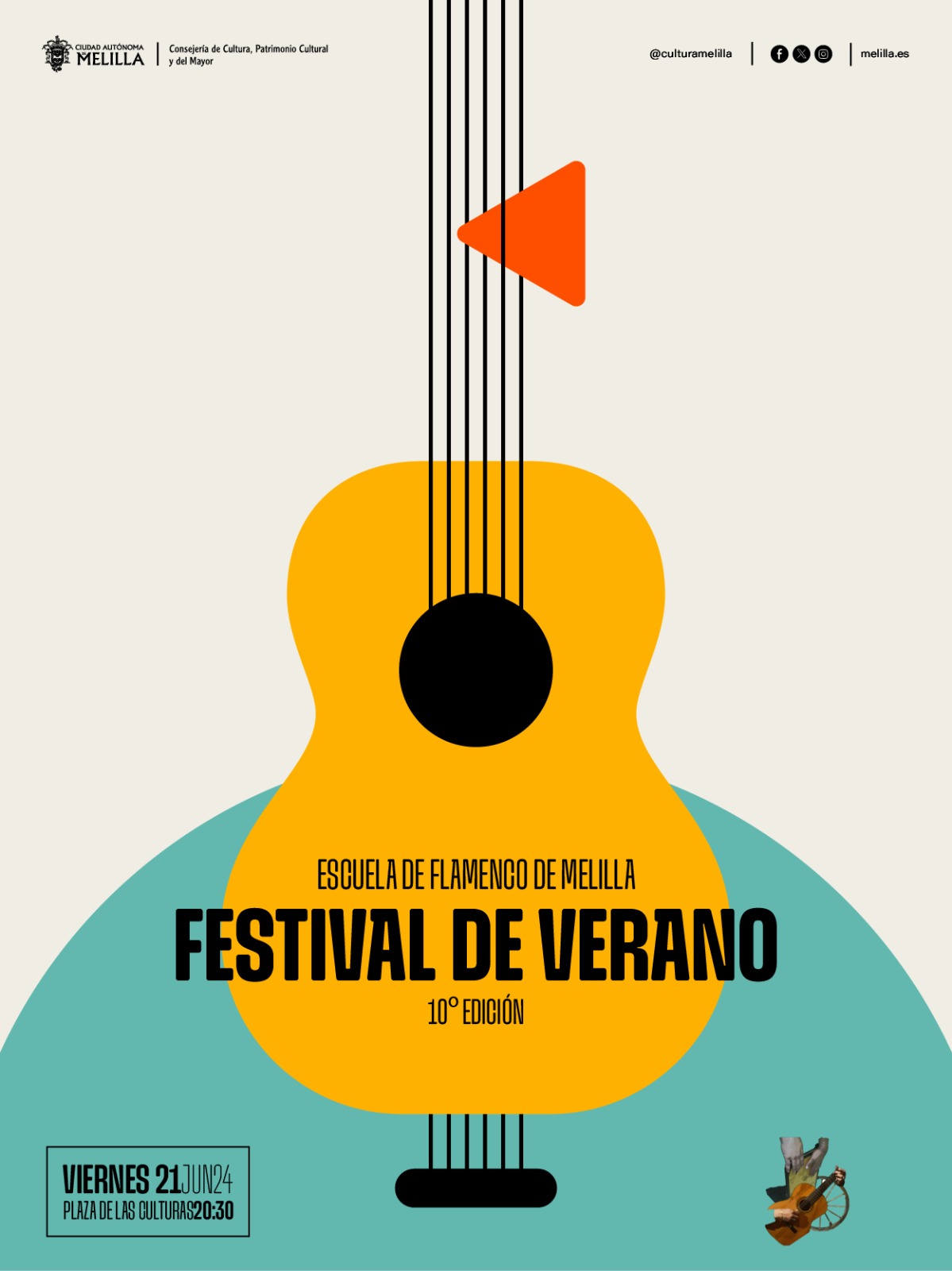 Cartel Escuela de Flamenco de Melilla - Festival de Verano 10 Edicin