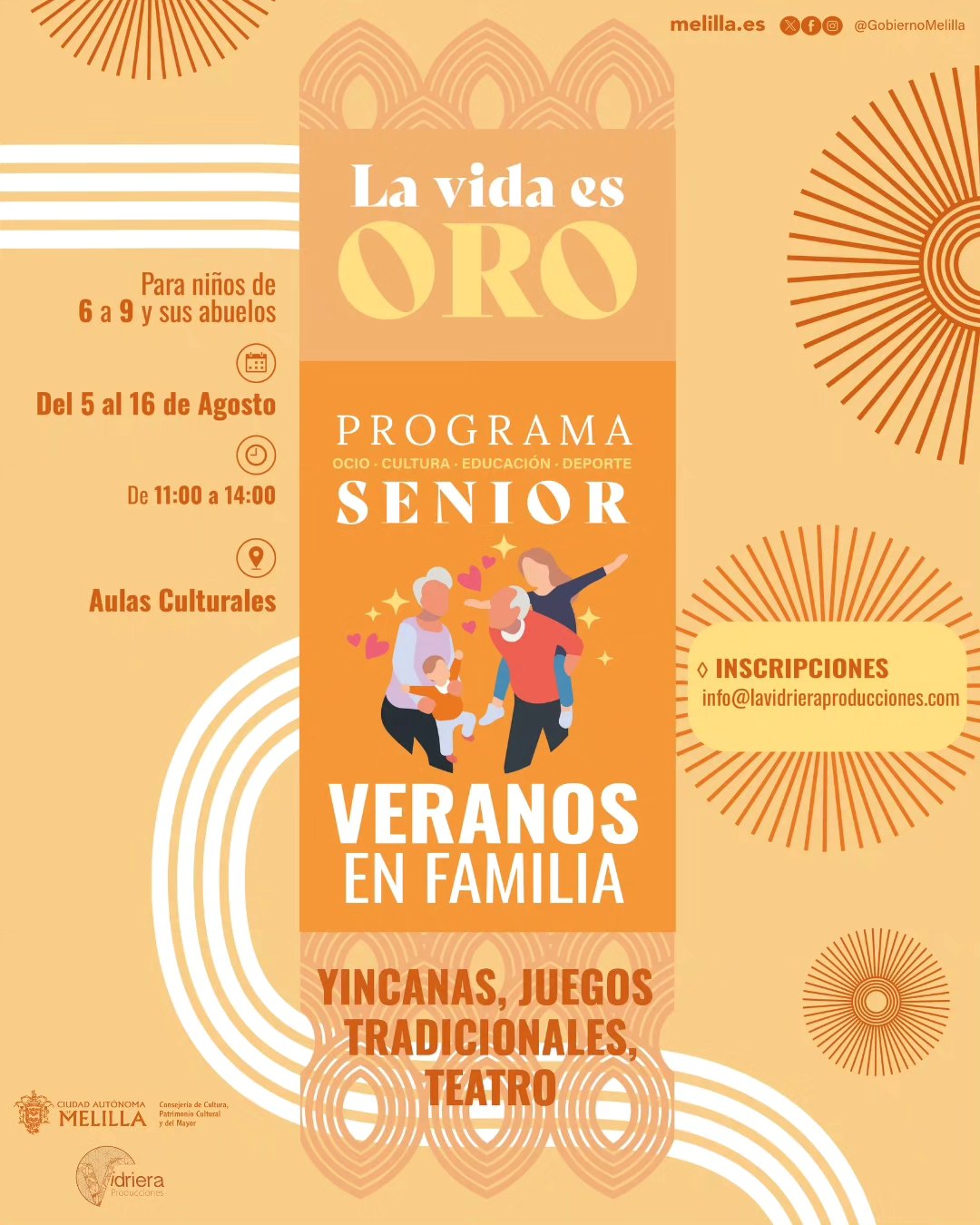 Cartel La Vida es Oro - Programa Senior 