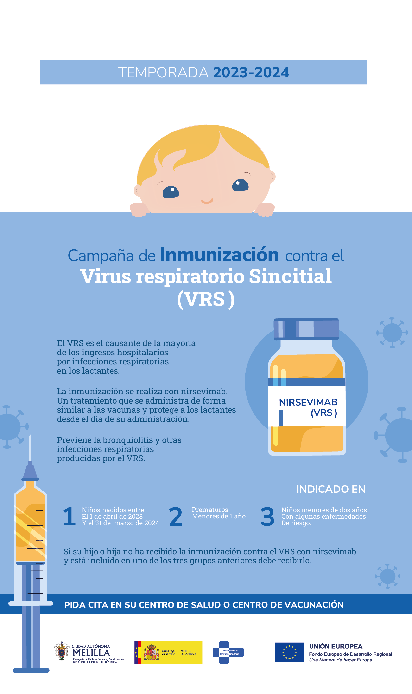 Cartel Campaa de Inmunizacin contra el Virus Respiratorio Sincitial (VRS) 2023-2024