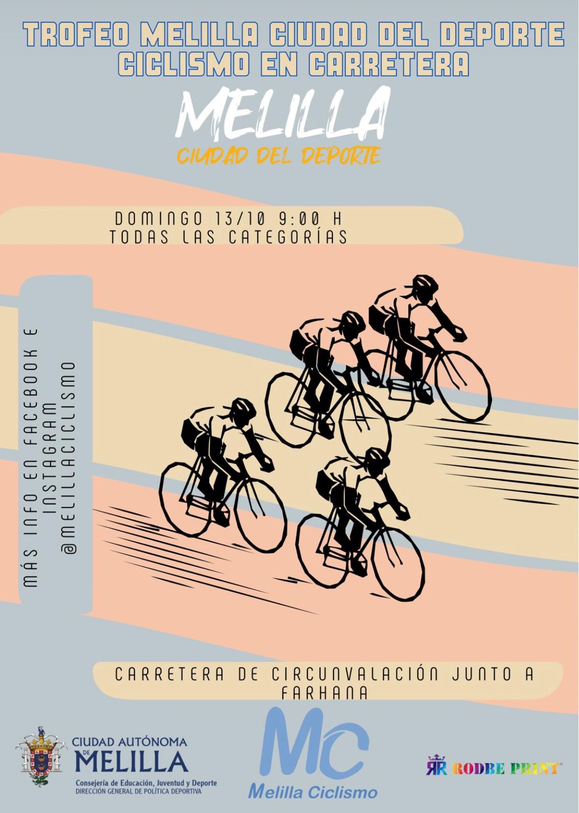 Cartel Trofeo Melilla Ciudad del Deporte Ciclismo en Carretera