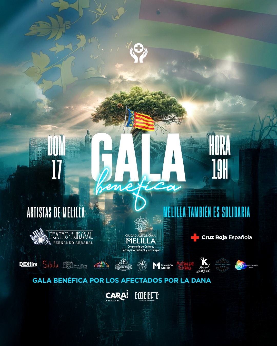 Cartel Gala benfica a favor de los afectados por la Dana