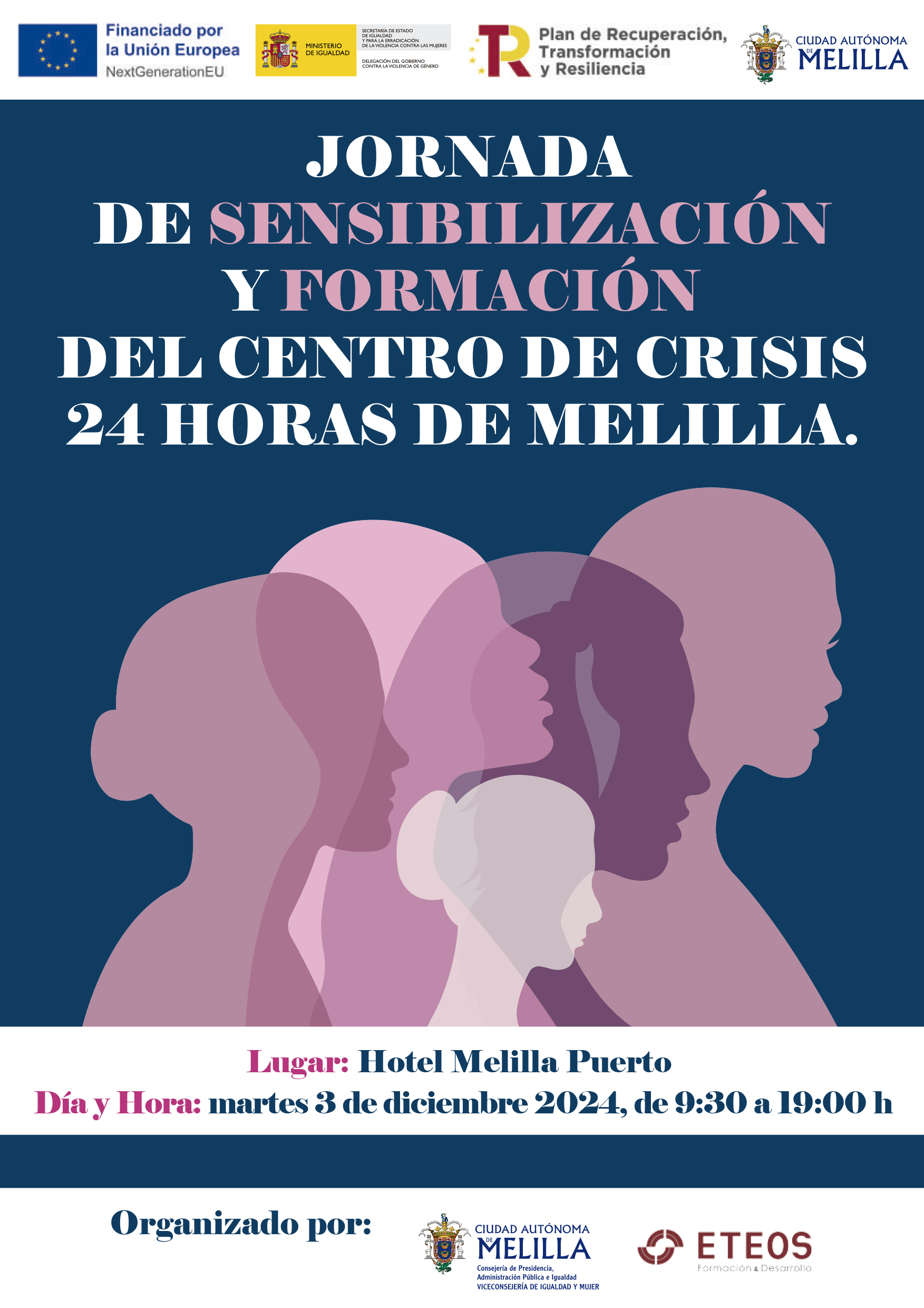 Cartel Jornada de Sensibilizacin y Formacin del Centro de Crisis 24 Horas de Melilla