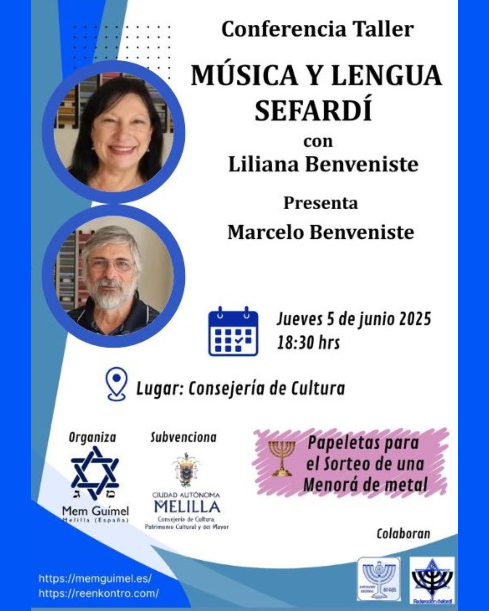 Cartel Conferencia taller - Msica y Lengua Sefard