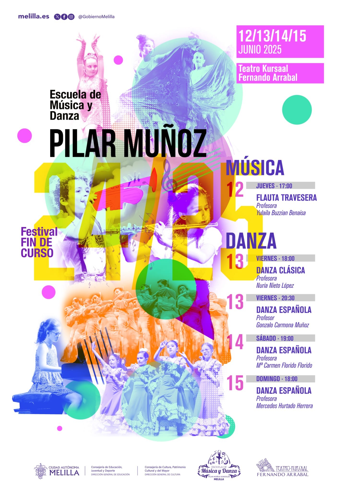 CARTEL Festival fin de curso 2025 Escuela de Msica y Danza 'Pilar Muoz'