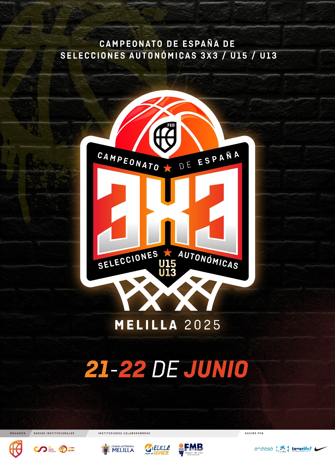 CARTEL Campeonato de Espaa Baloncesto 3x3 de Selecciones Autonmicas (U13/U15)