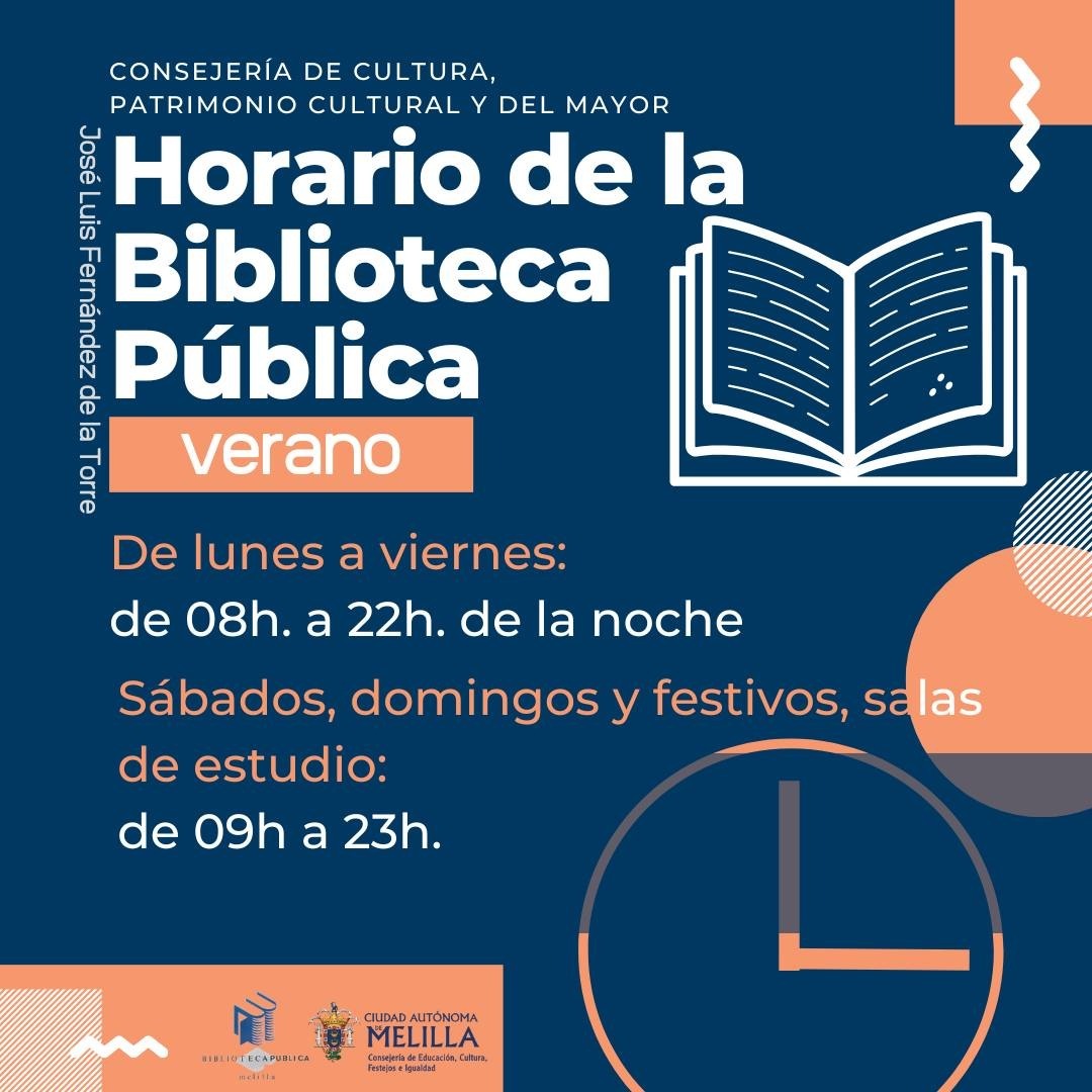 Cartel Horario de verano de la Biblioteca Pblica
