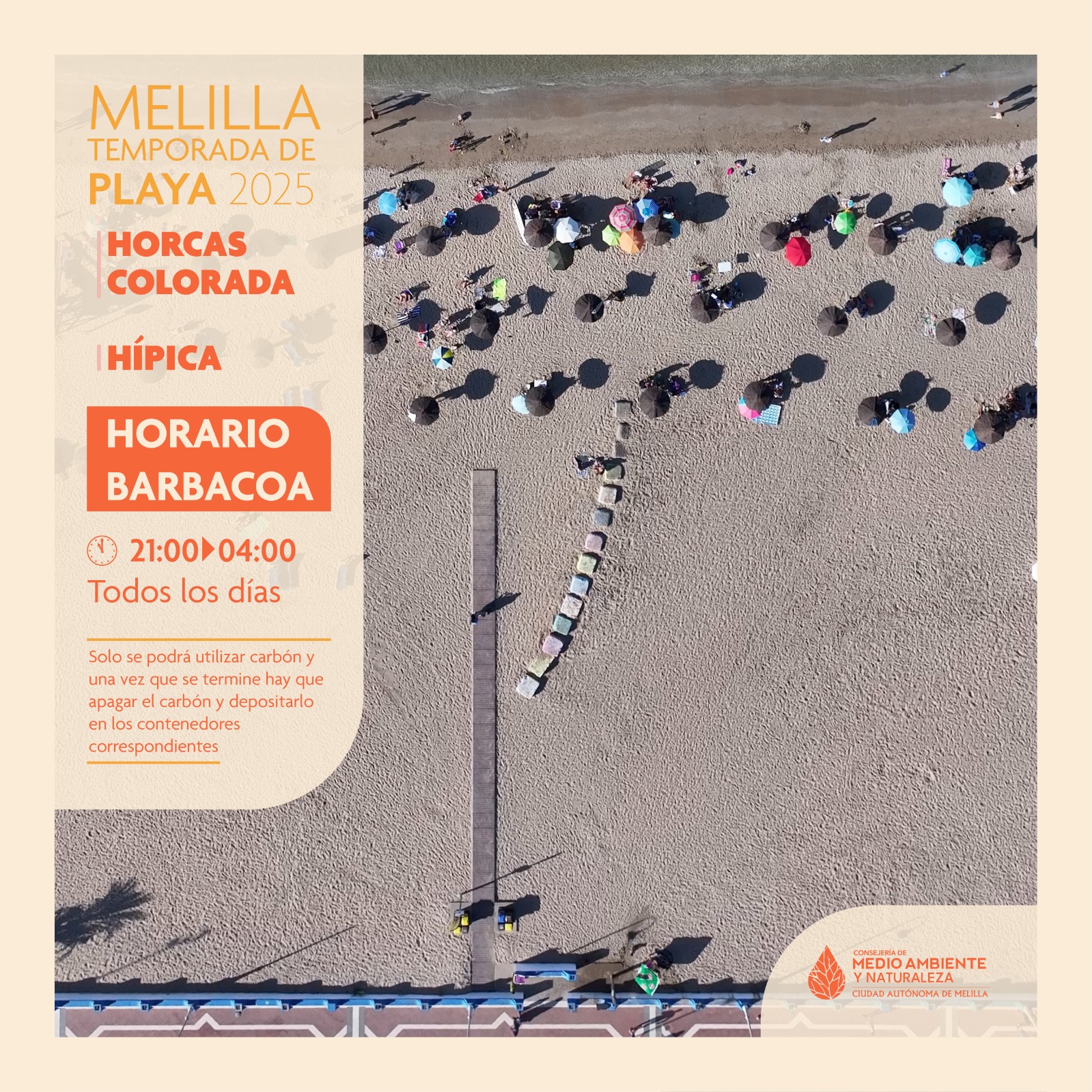 Cartel Horario Barbacoa Temporada de Playa 2025