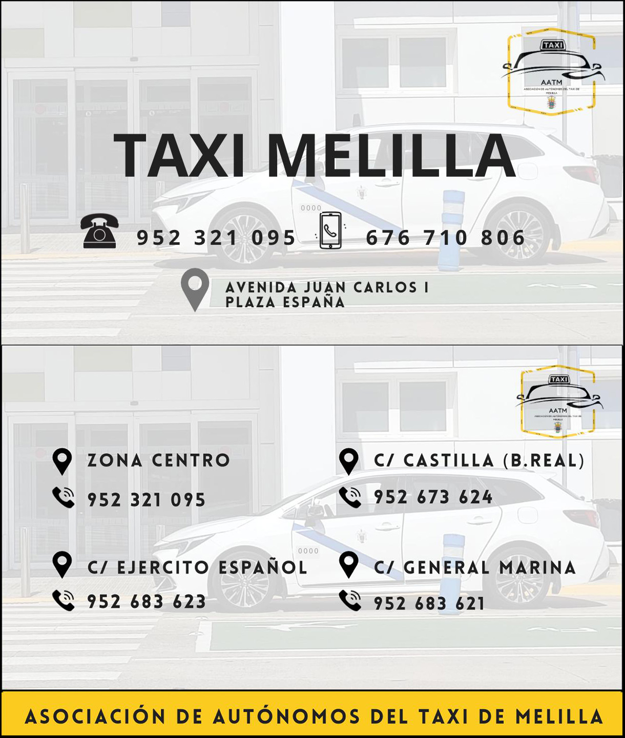 CARTEL Nuevos Telfonos del servicio de Taxi