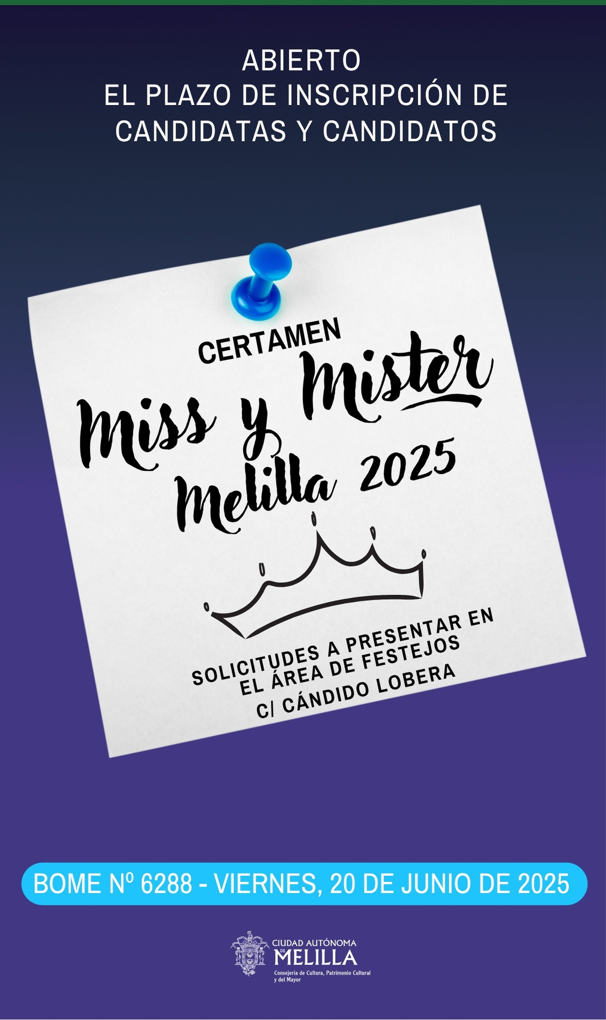 Cartel Certamen Miss y Mister Melilla 2025