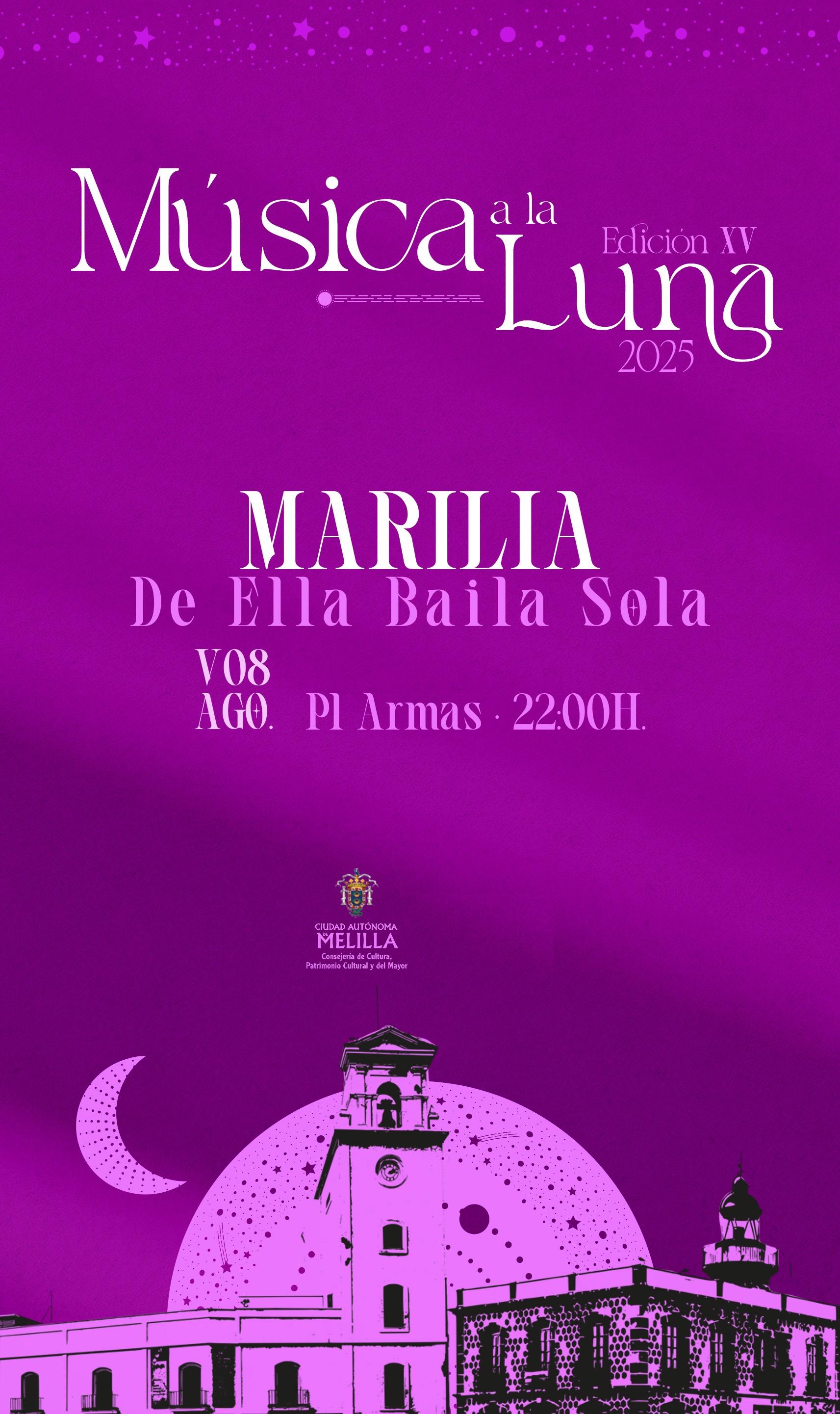 Cartel Marilia de Ella Baila Sola - Msica a la luna