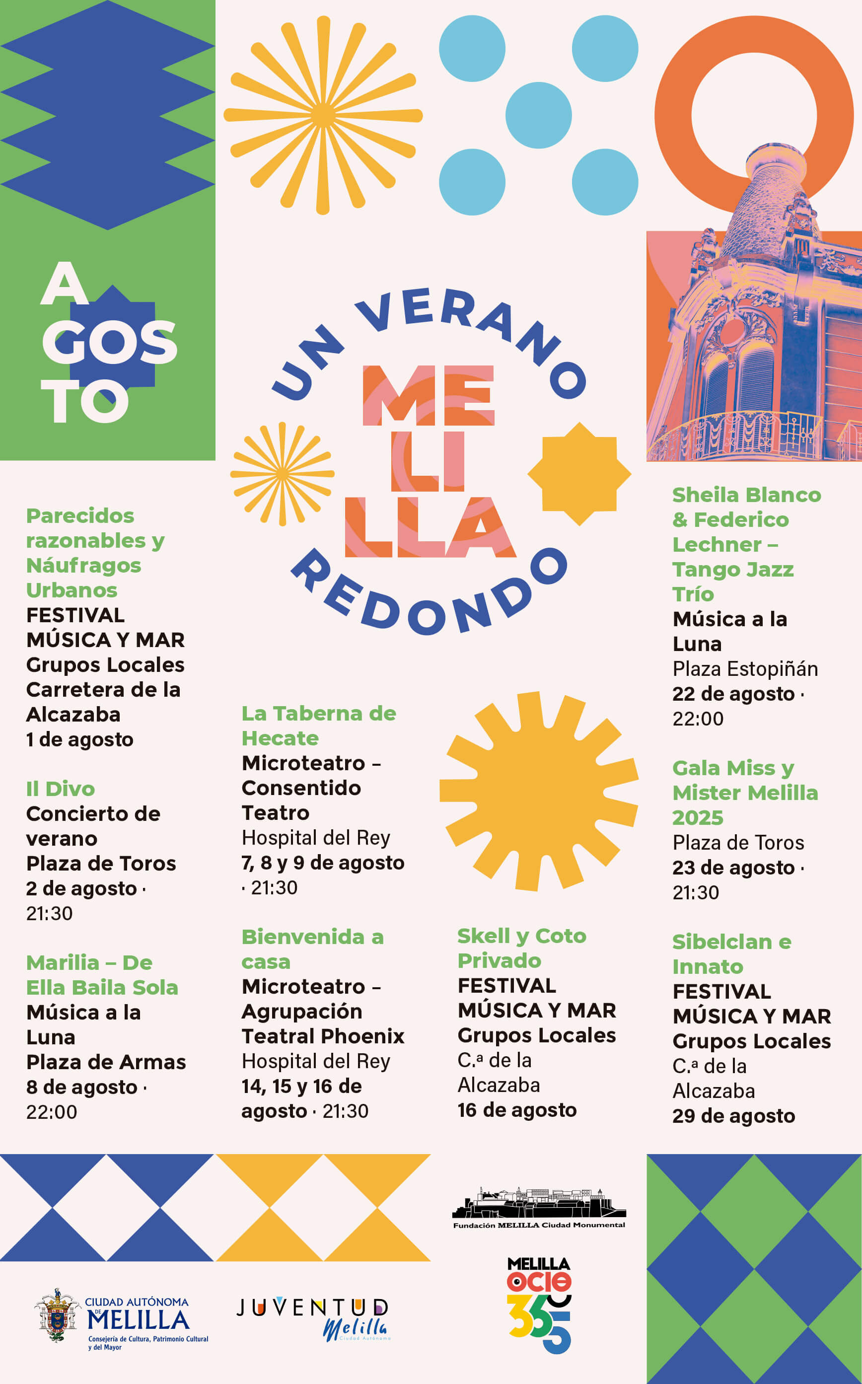 Cartel Un Verano Redondo - Melilla 'Agosto 2025'