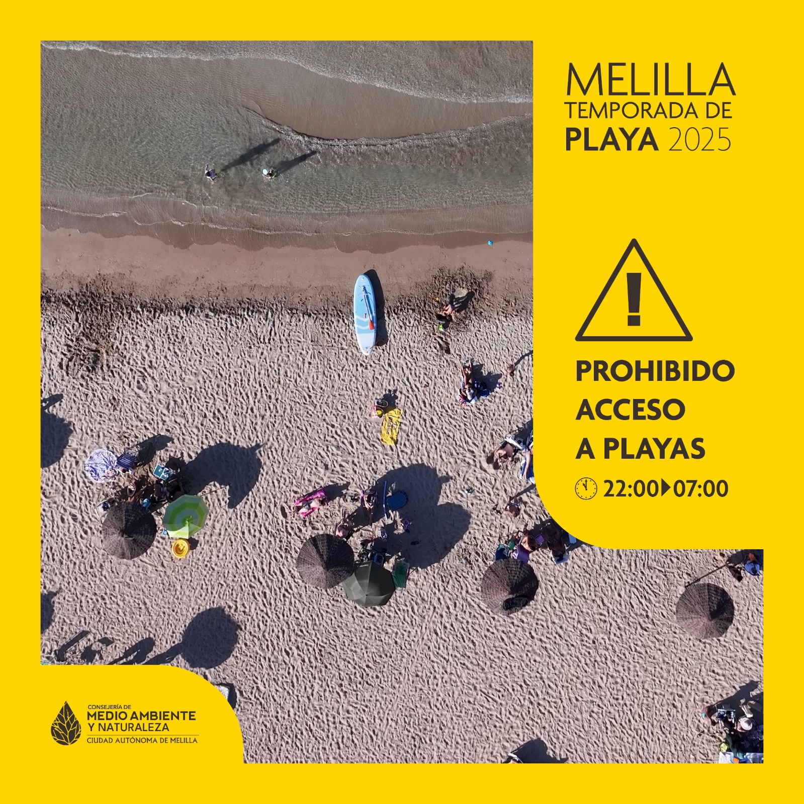 CARTEL Prohibicin temporal de acceso a playas en horario nocturno por control de plagas
