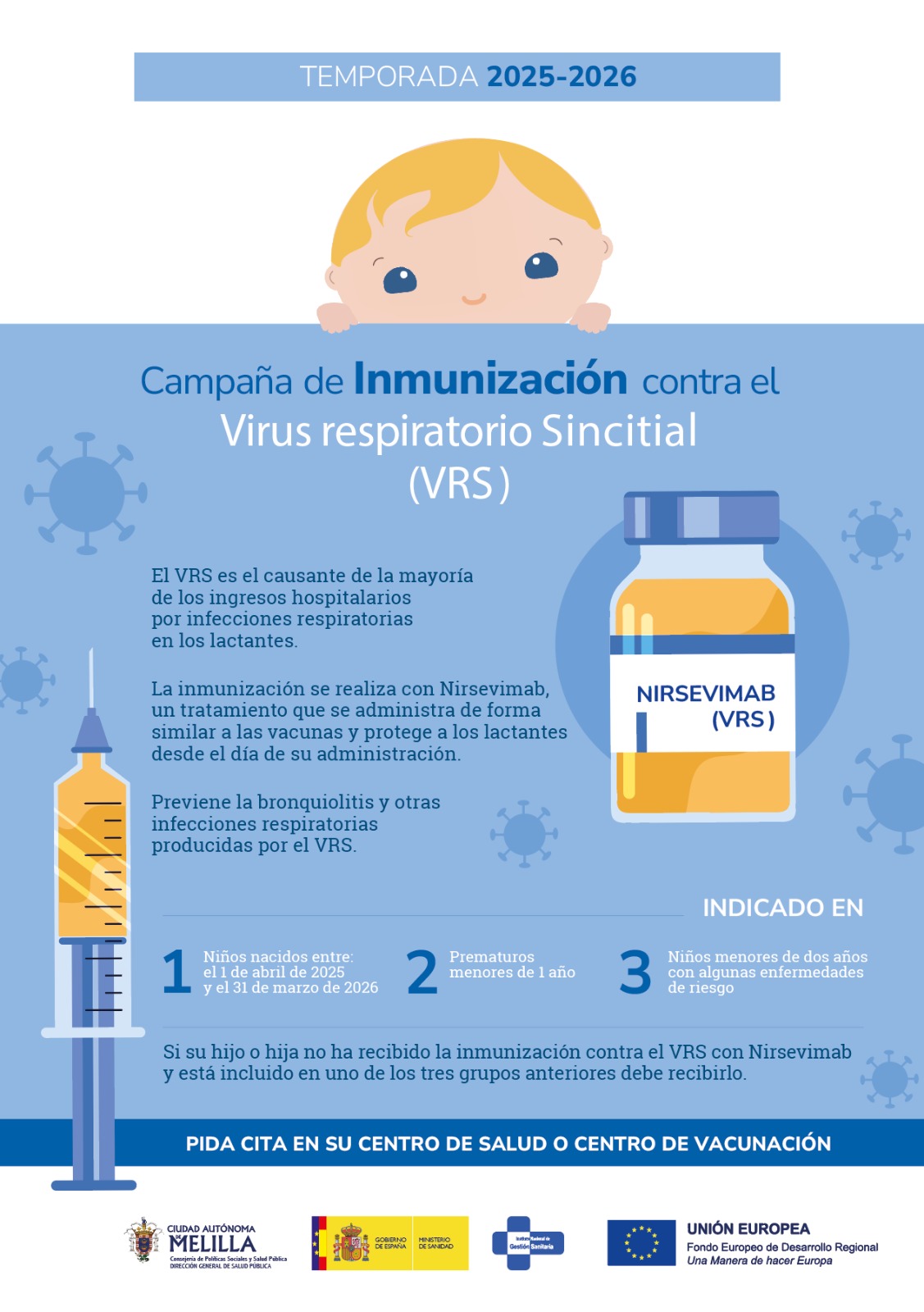 Cartel Campaa de Inmunizacin contra el Virus Respiratorio Sincitial (VRS) 2025-2026